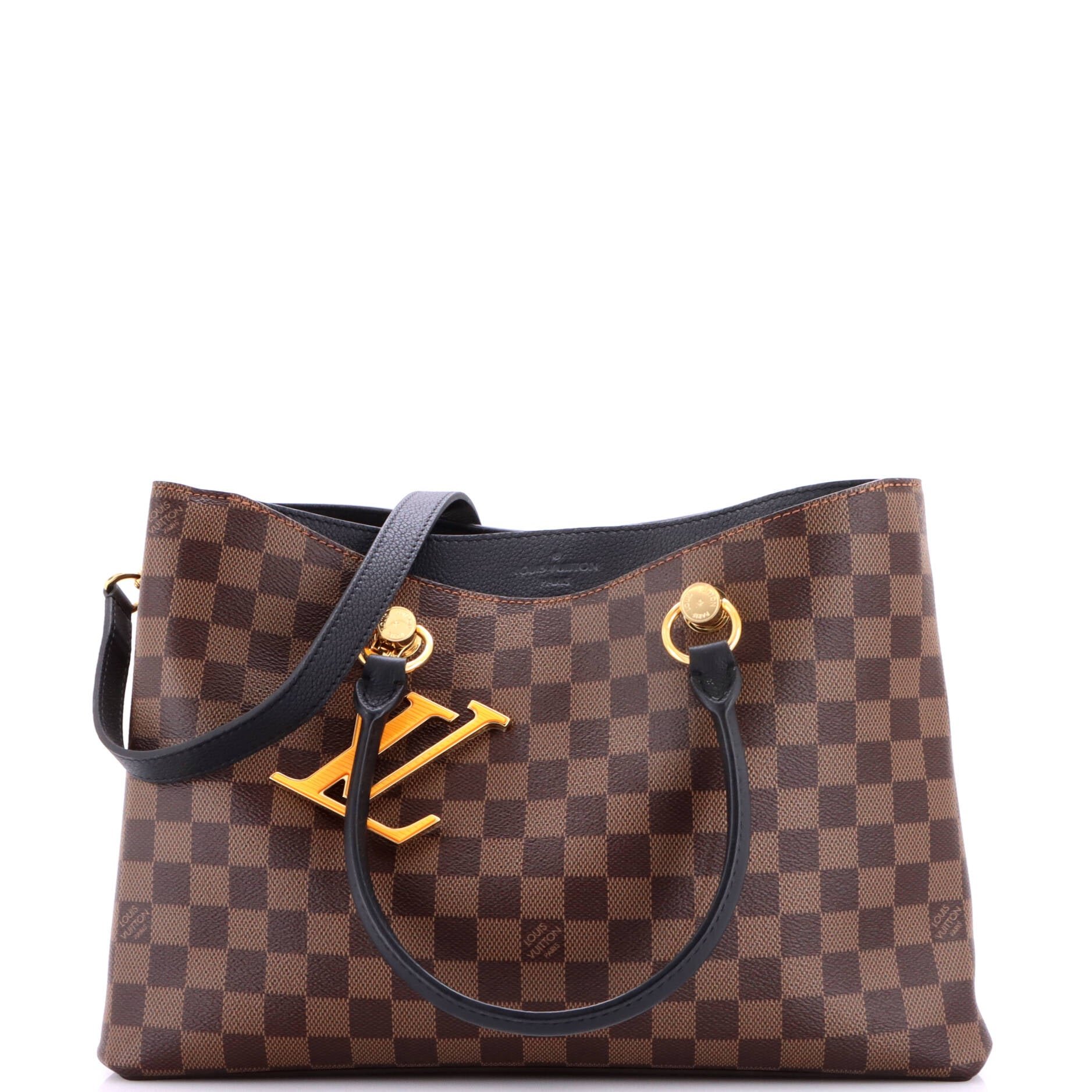 LV Riverside Handbag Damier with Leather