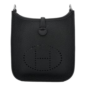 Hermes Evelyne Handbag Black Clemence Leather