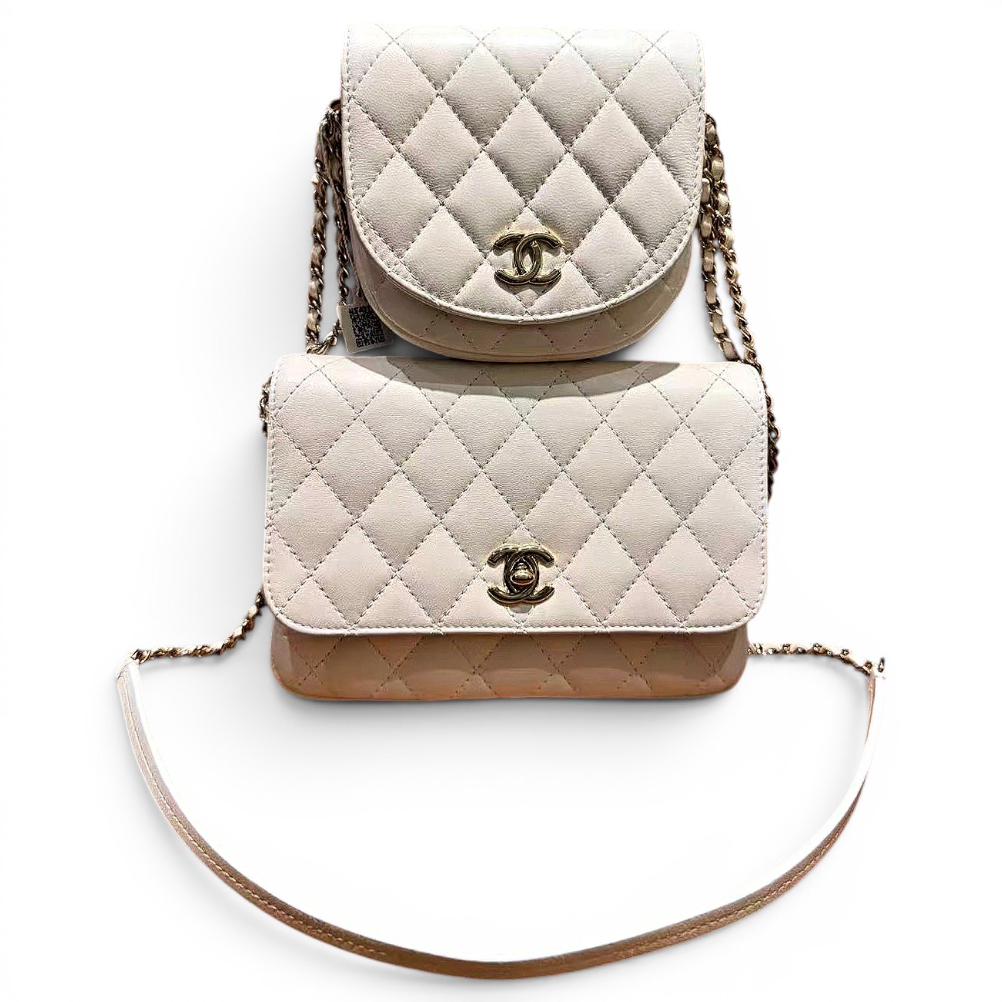 Trendy CC Wallet on Chain leather handbag