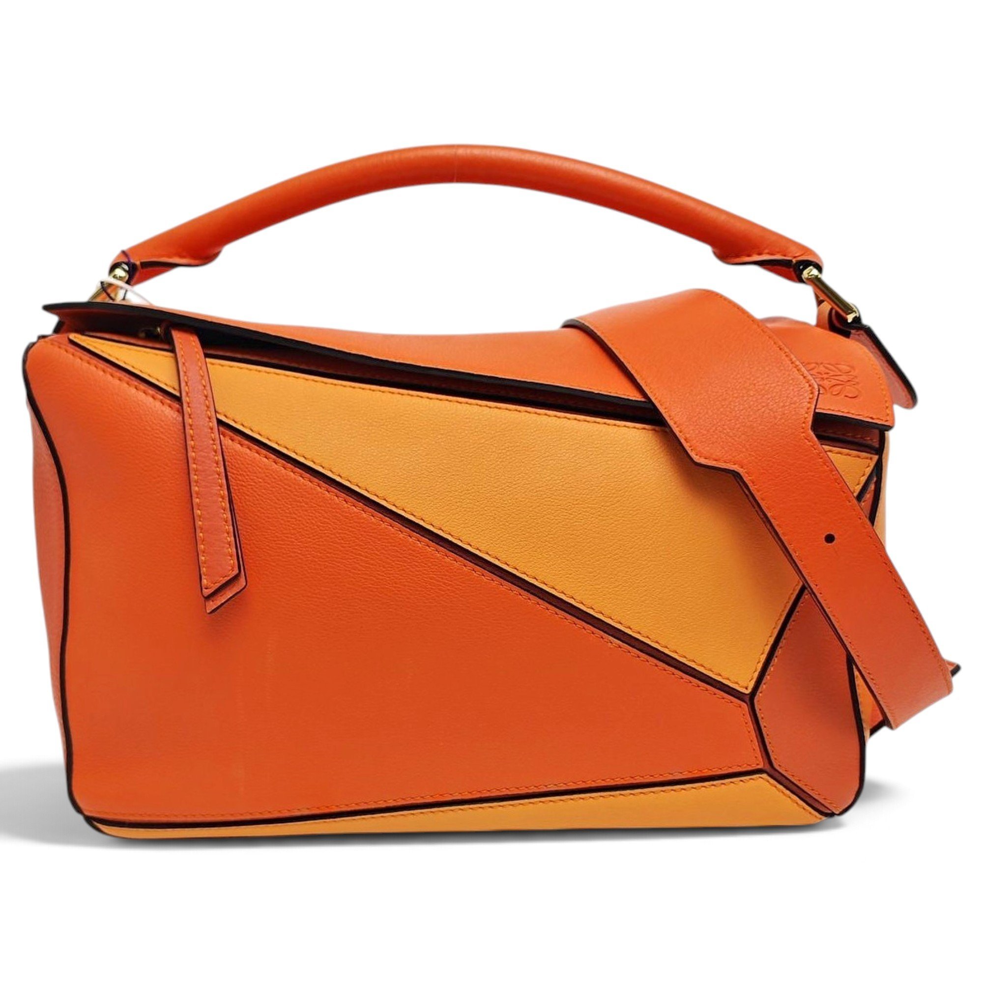 Puzzle leather handbag