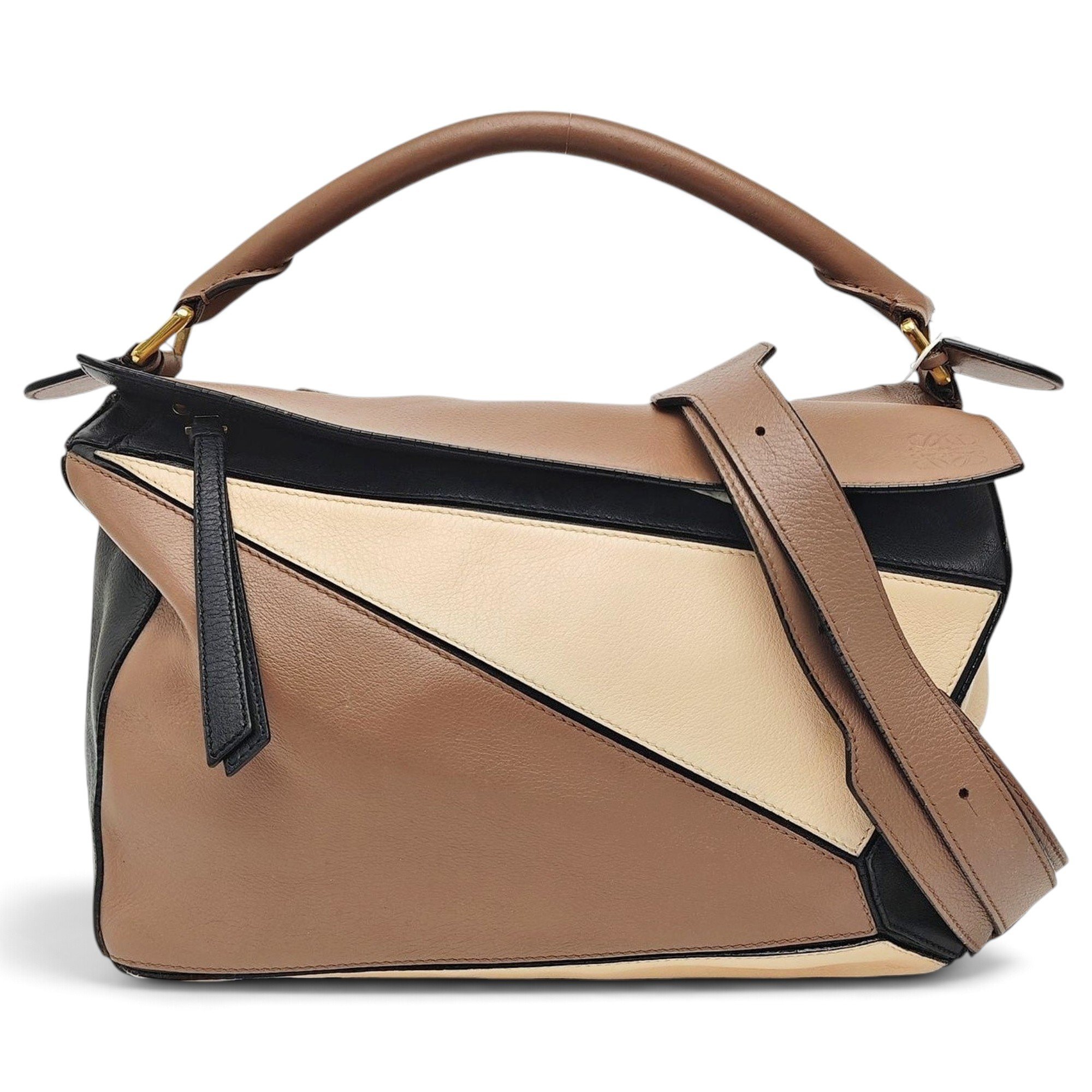 Puzzle leather handbag
