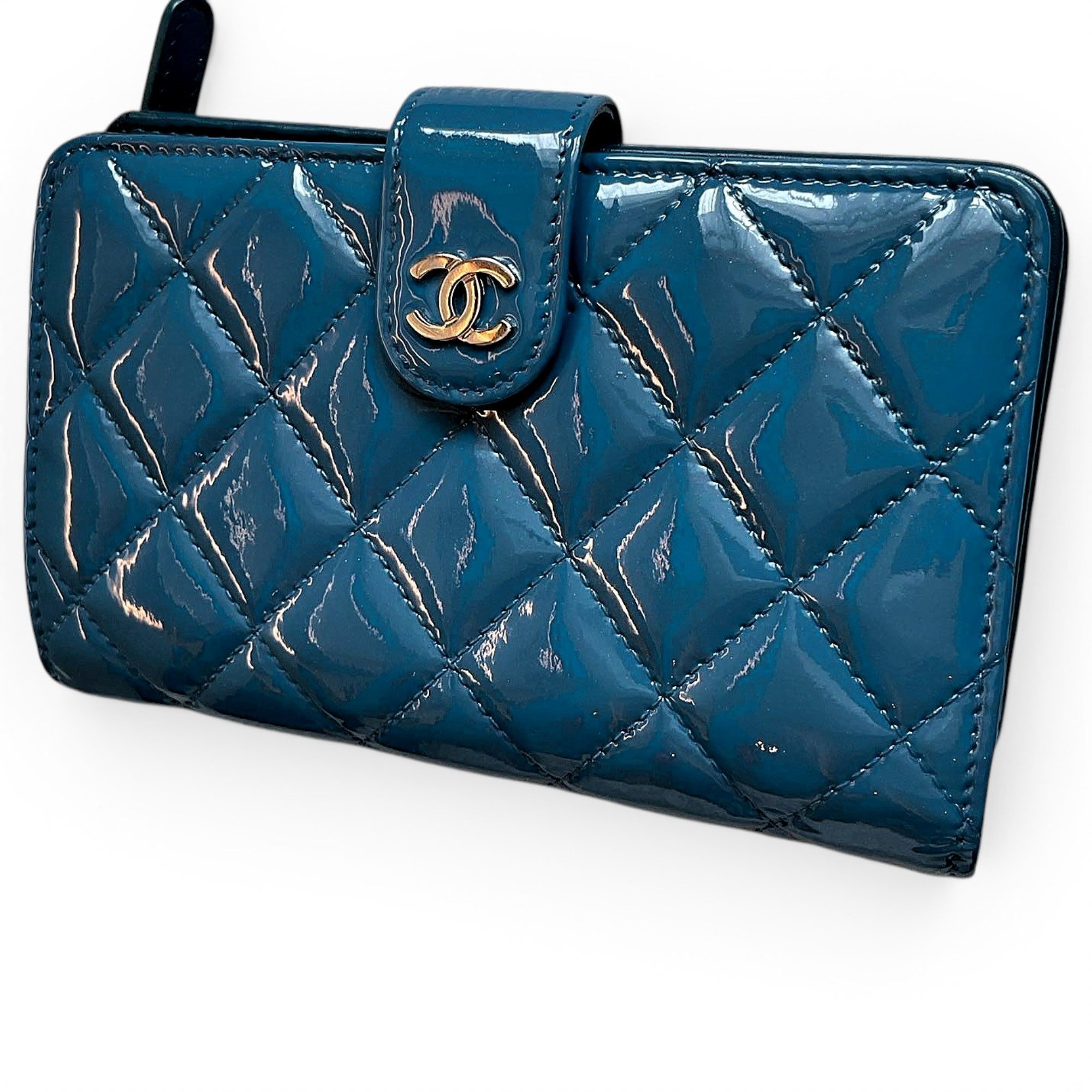 Patent leather clutch bag