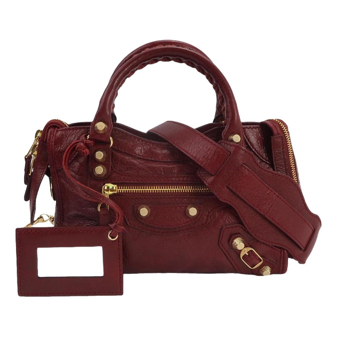 City leather handbag