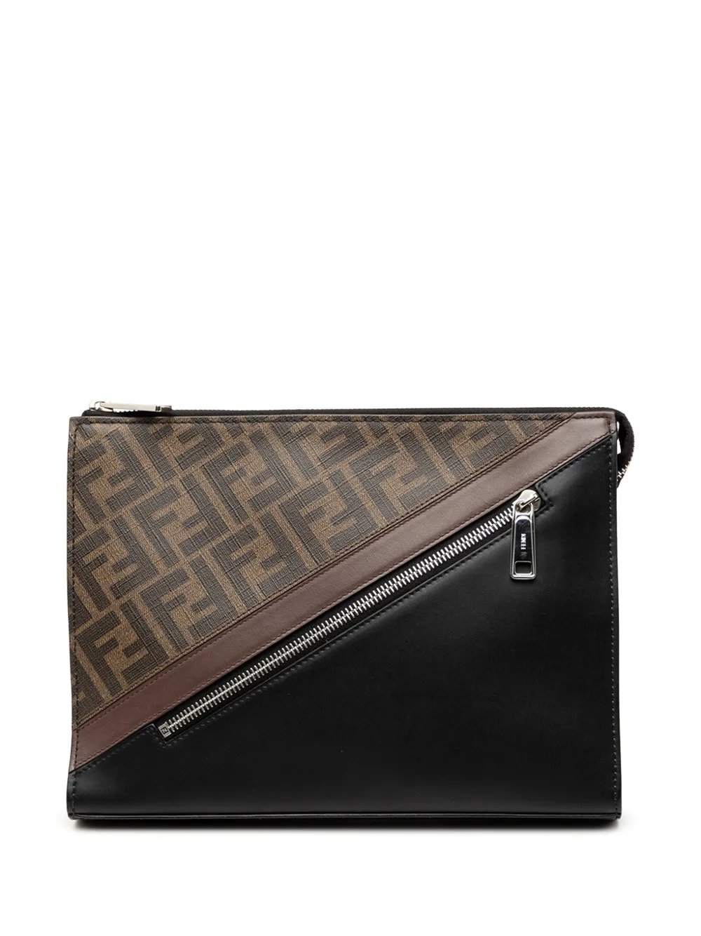 2010-2026 Zucca Coated Canvas Diagonal Front Zip clutch bag