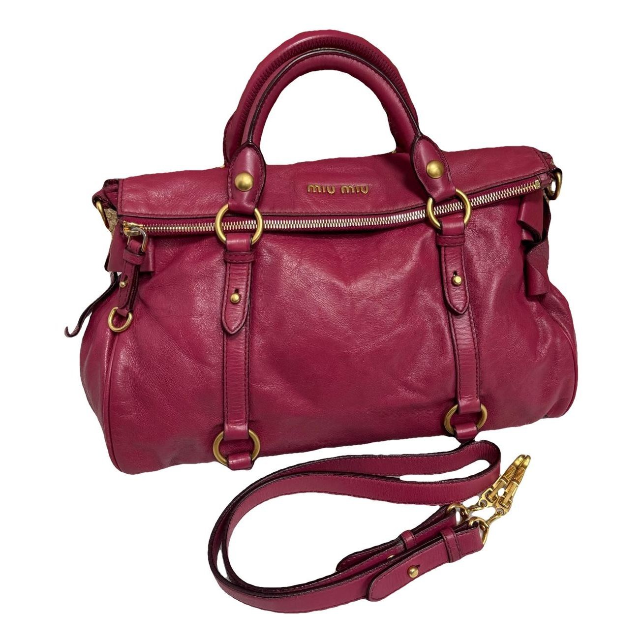 Bow bag leather handbag