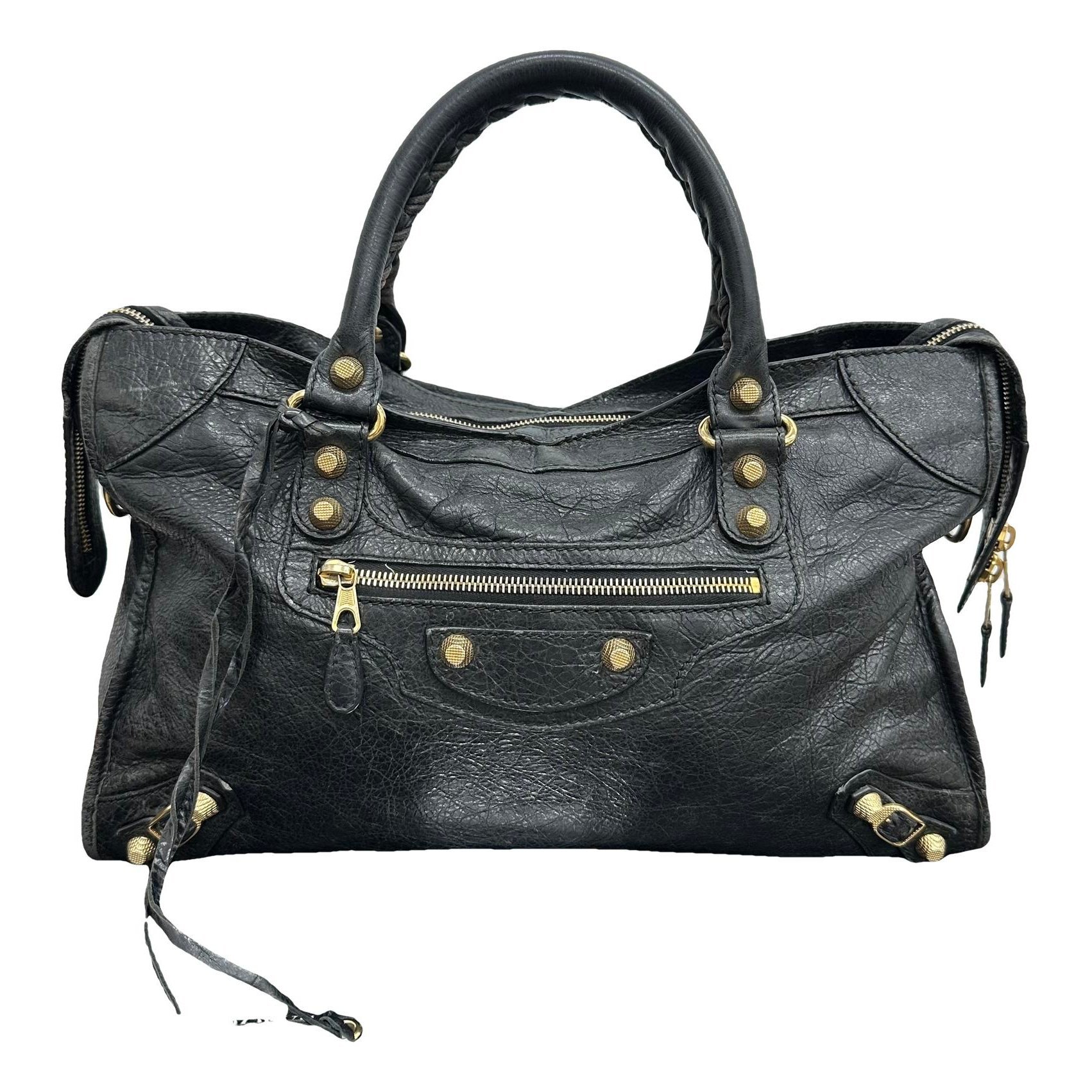 City leather handbag
