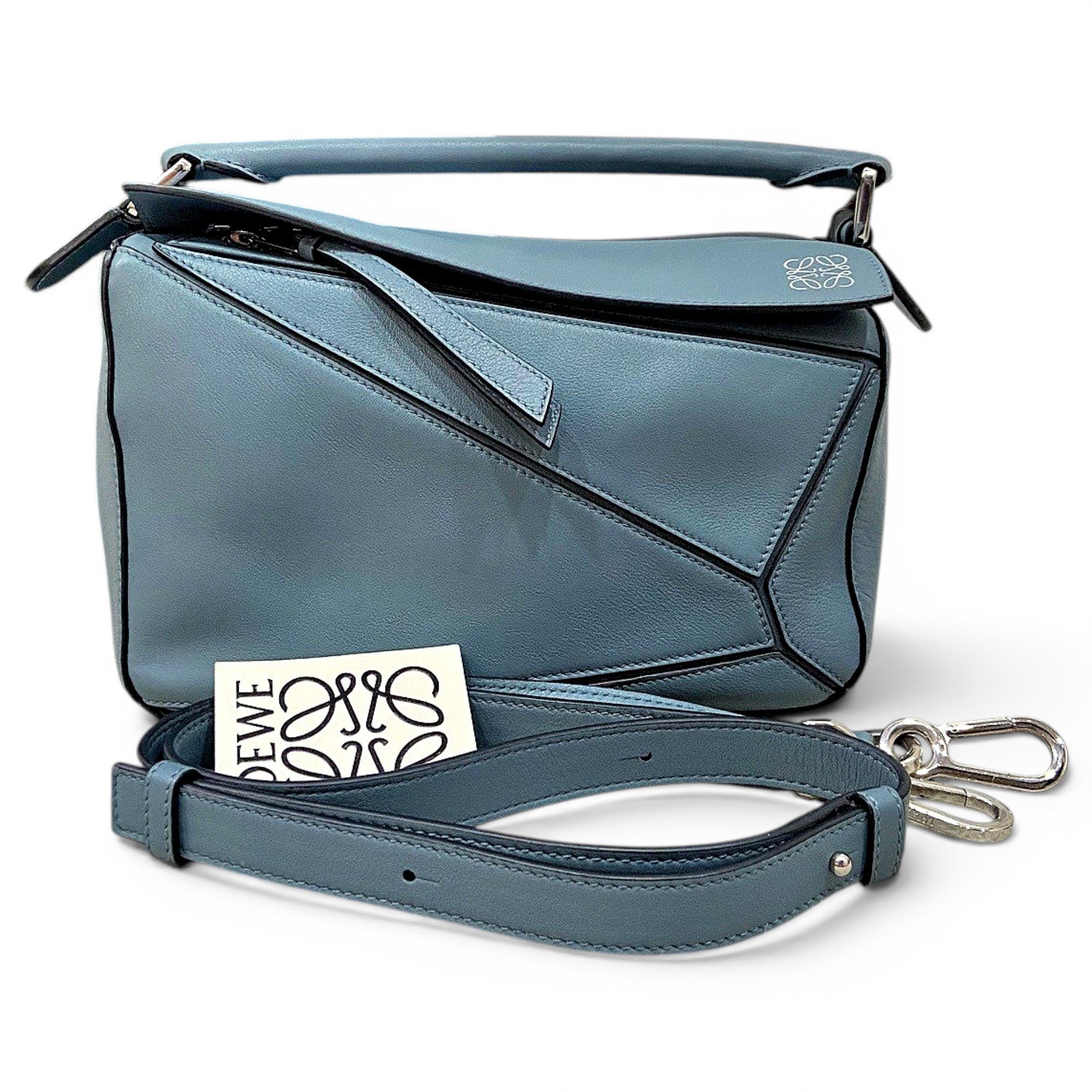 Puzzle leather handbag