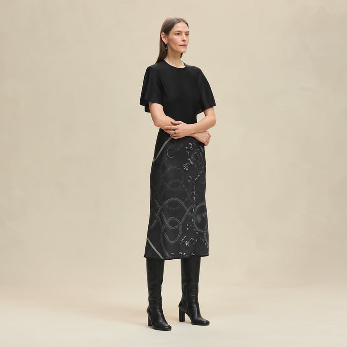Gris Charbon "Palefroi Remix" Short-sleeve Twillaine Long Dress