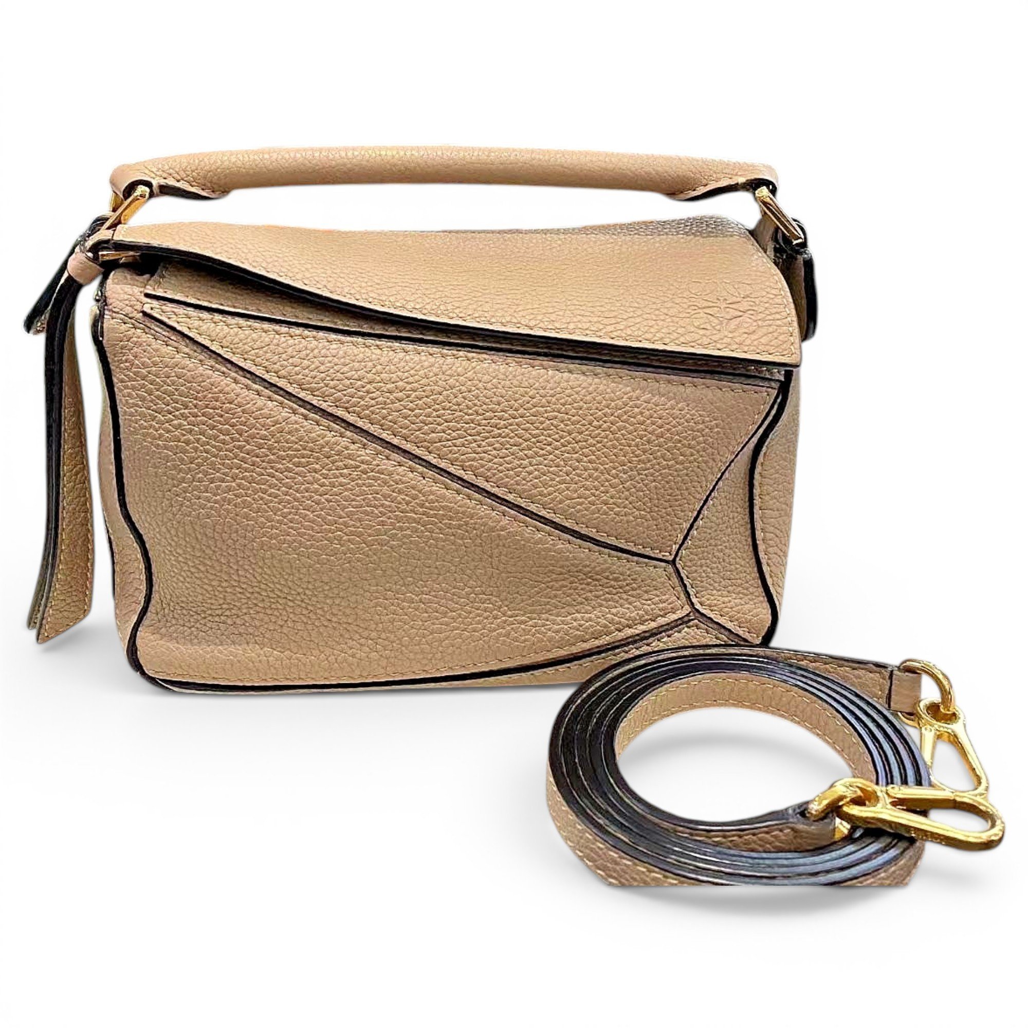 Puzzle leather handbag