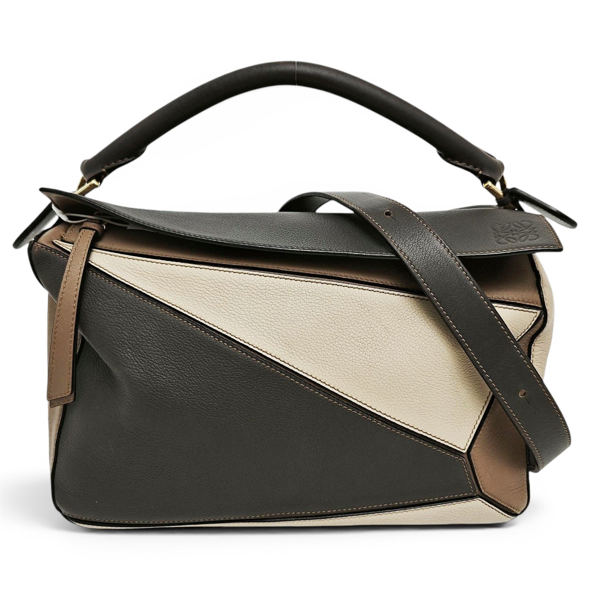 Puzzle leather handbag
