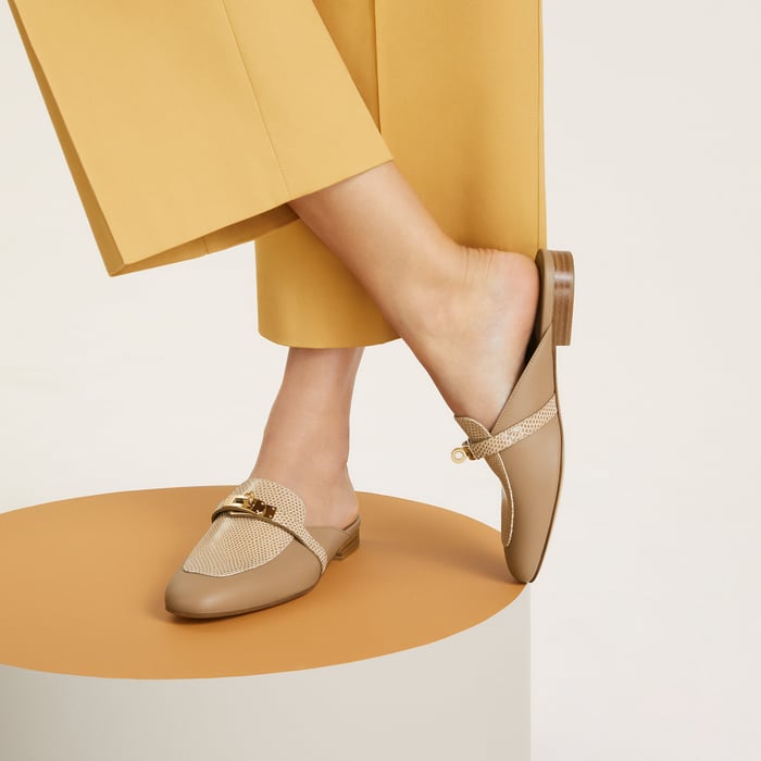 Beige Argile Oz Mule