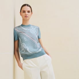 "Eperon d'Or Bandana" short-sleeve twillaine sweater