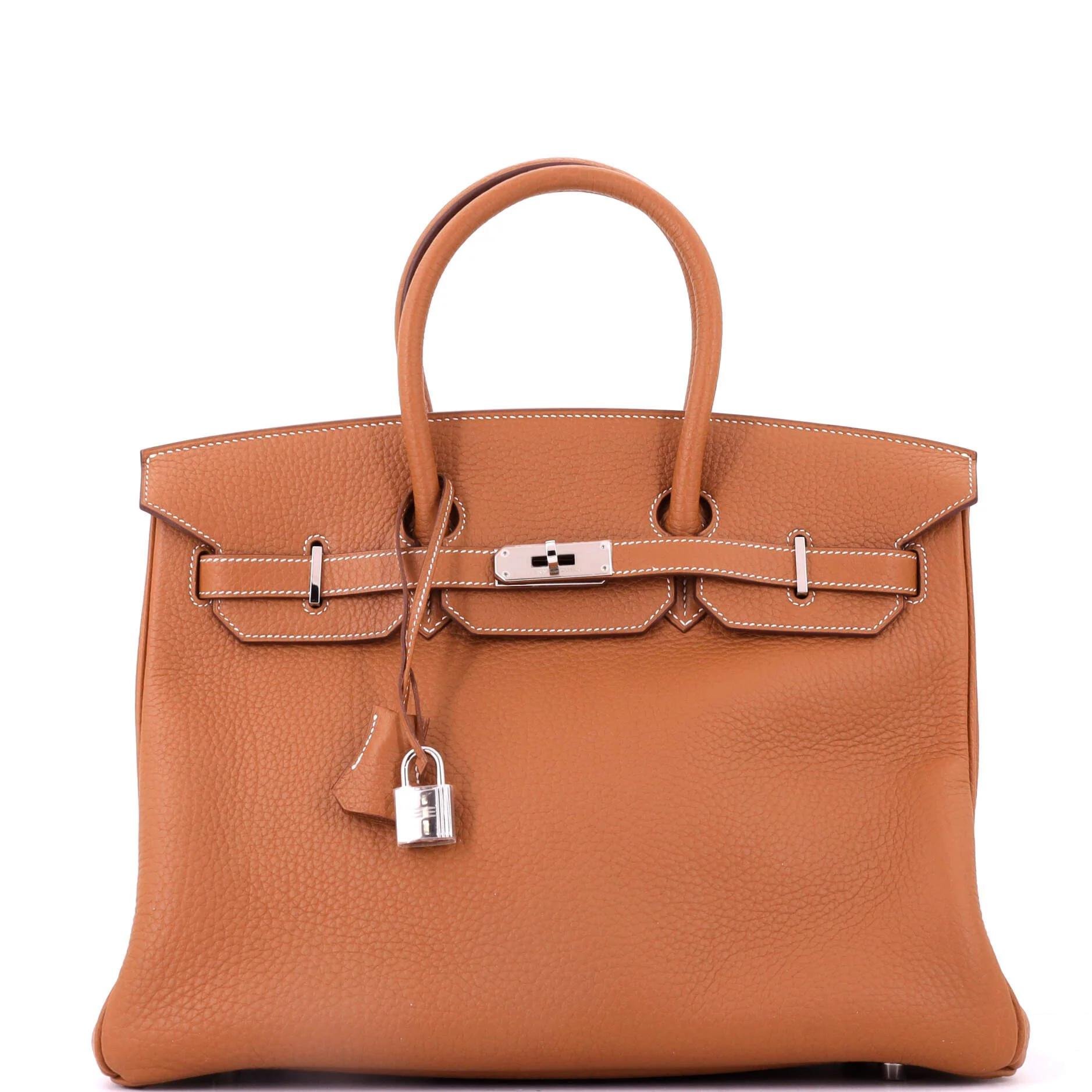 Hermes Birkin 35 Handbag Gold Fjord Leather 2009