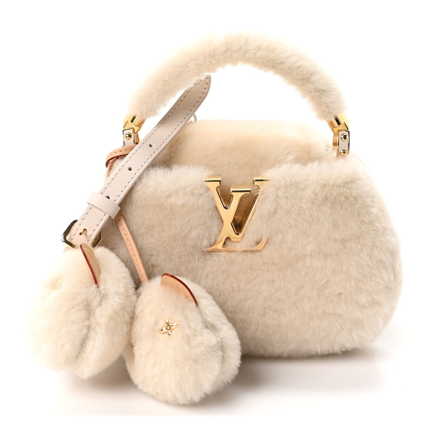 Louis Vuitton Shearling Caousnow Capucines Cream