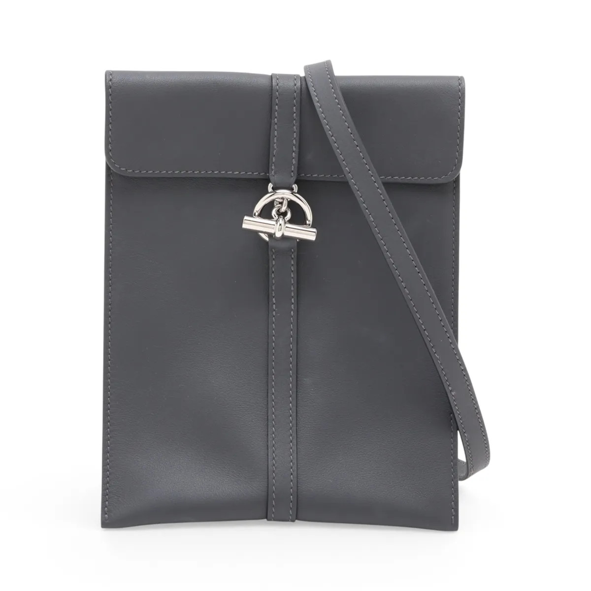 Hermès Glenan Togo Veau Swift Ardoise Silver Metal Fittings