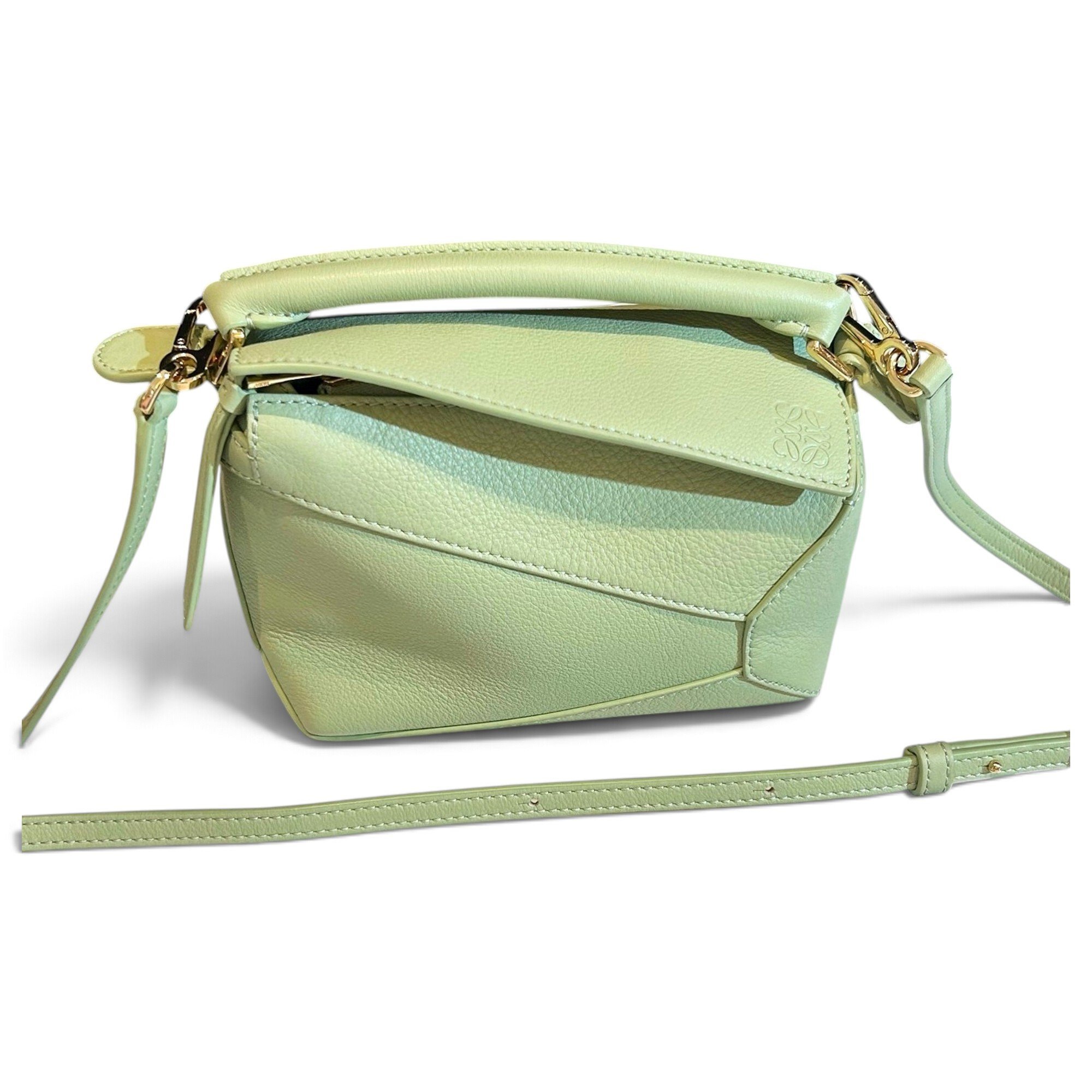 Puzzle leather handbag