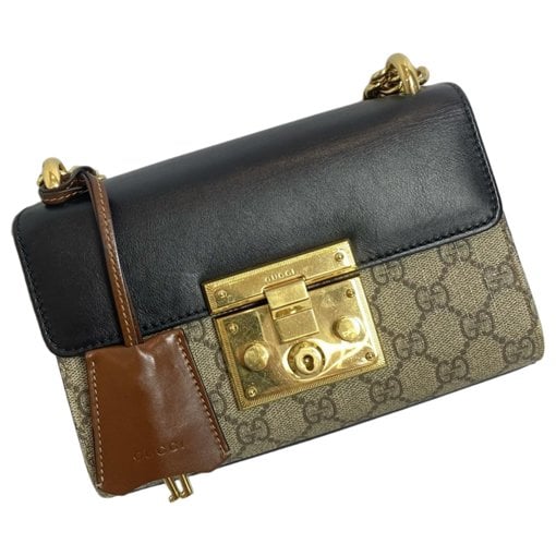 Padlock leather handbag