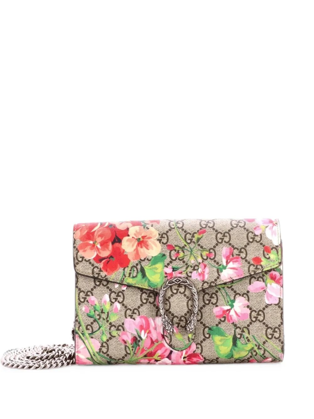 Dionysus Chain Wallet Blooms Print GG Coated Canvas Small crossbody bag