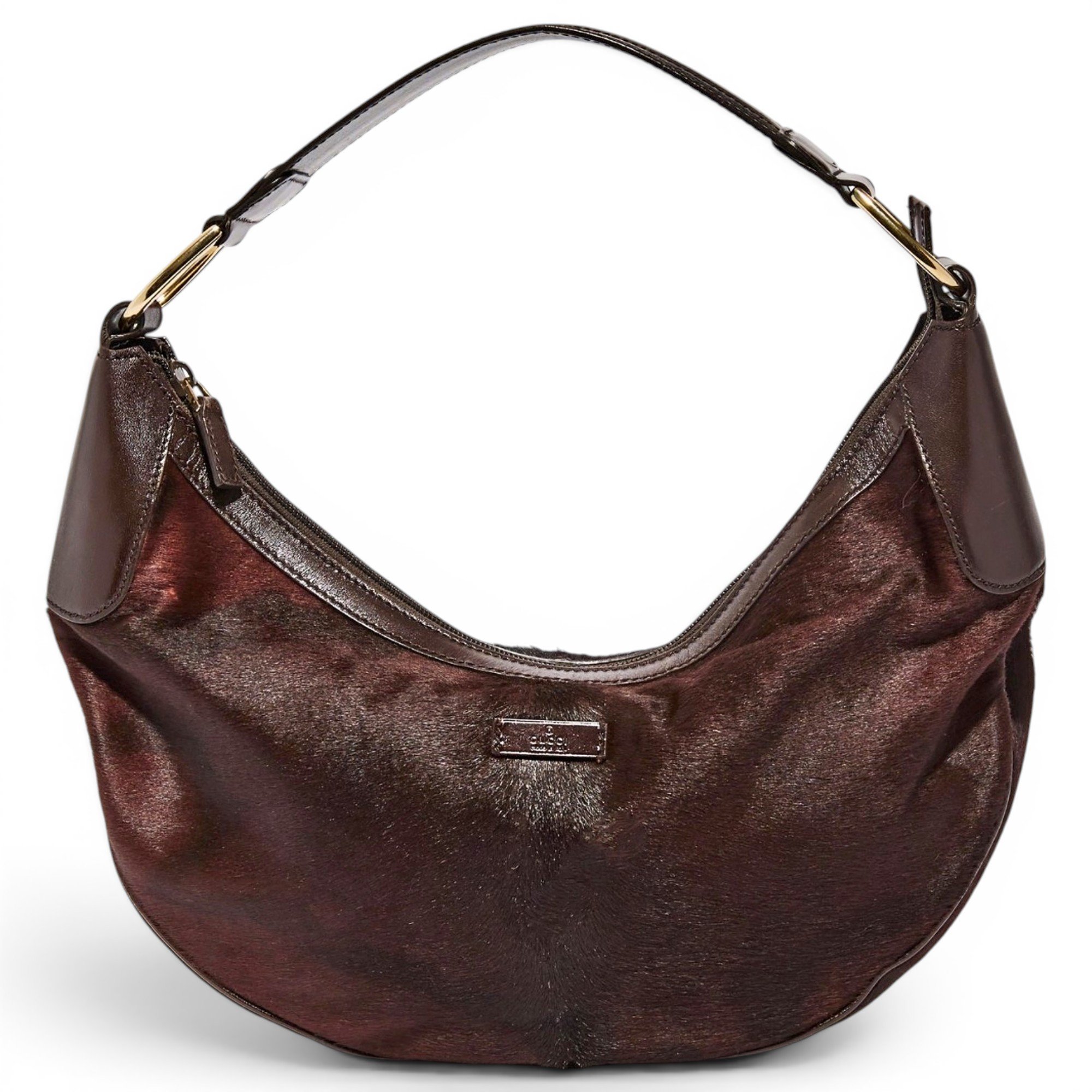 Hobo pony-style calfskin handbag