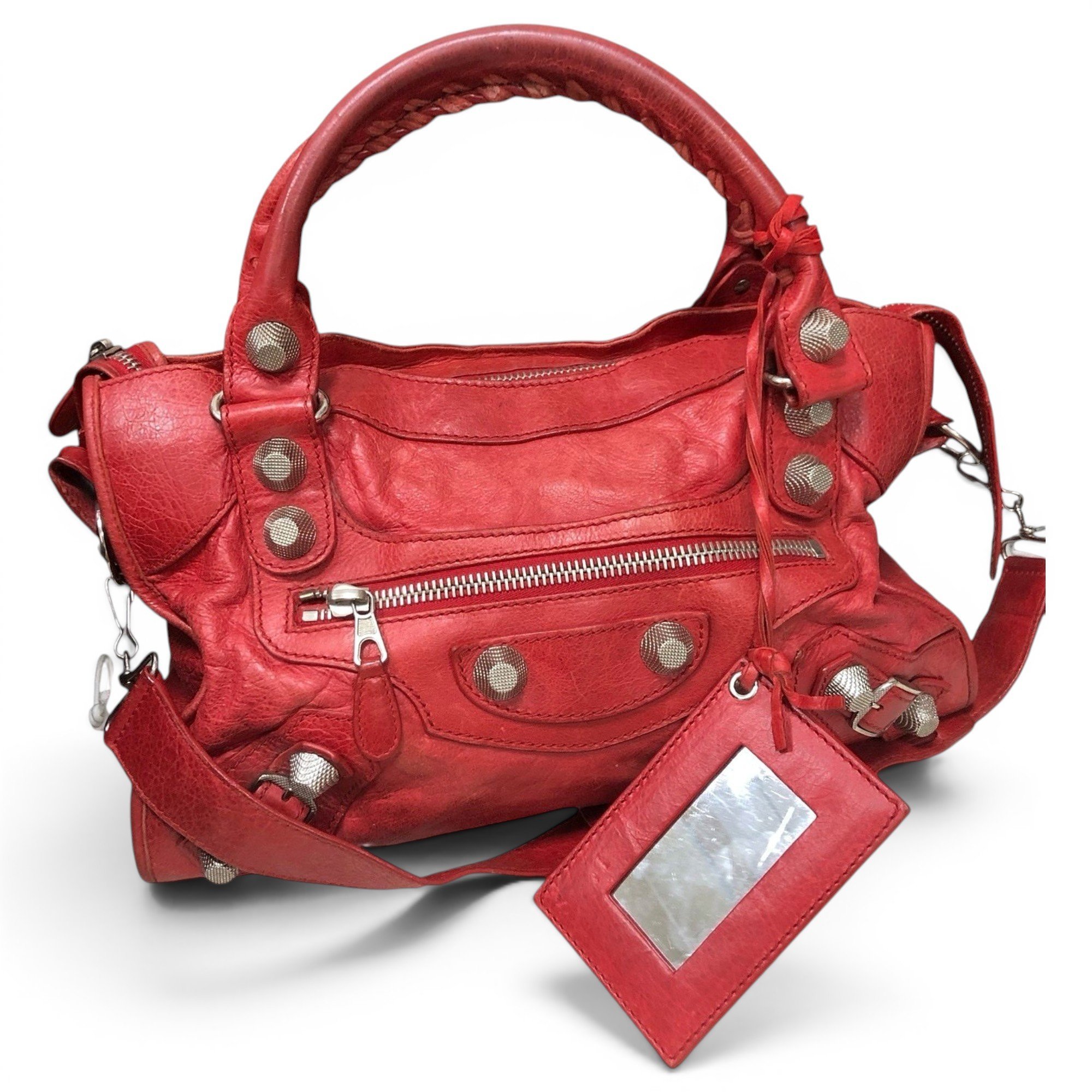 City leather handbag