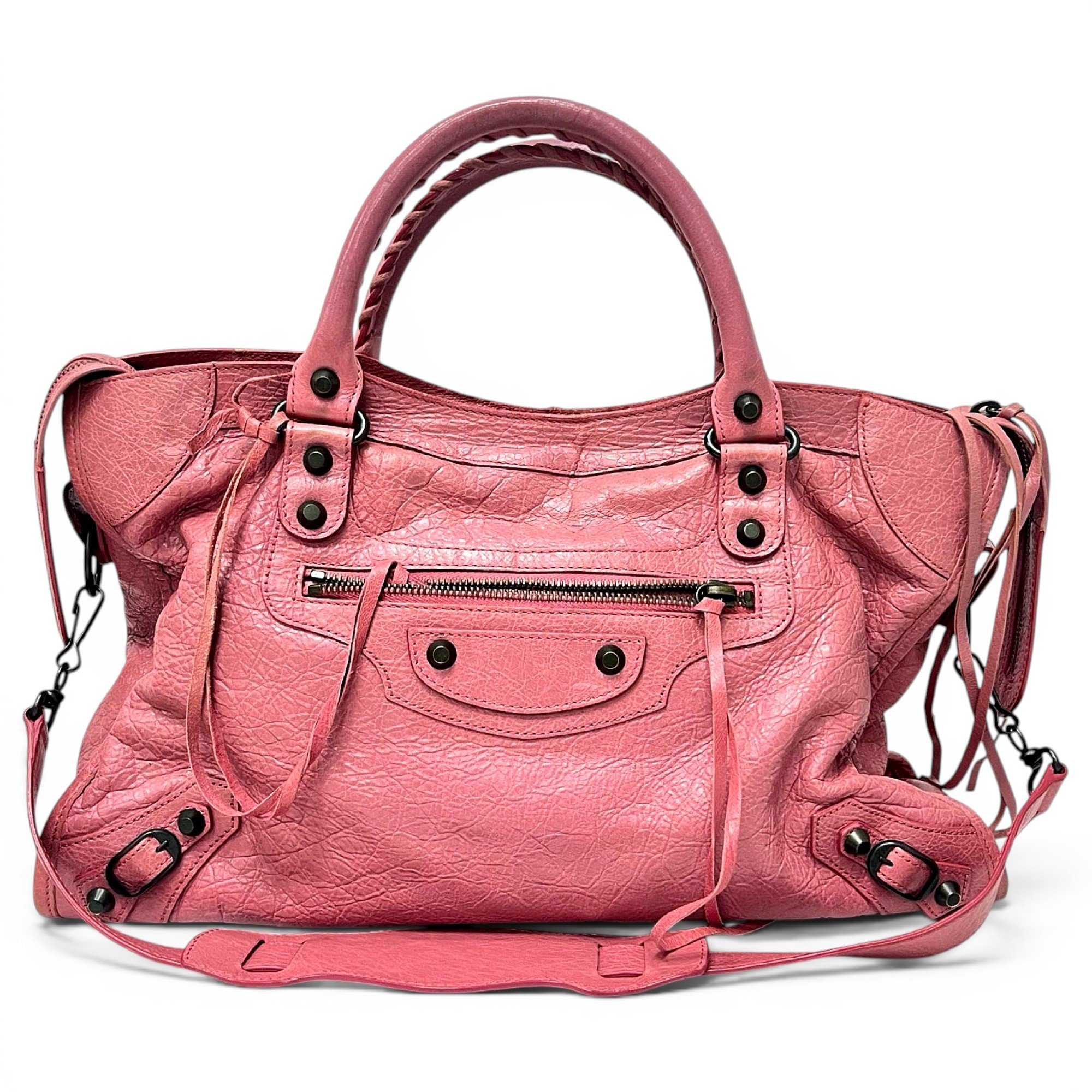 City leather handbag