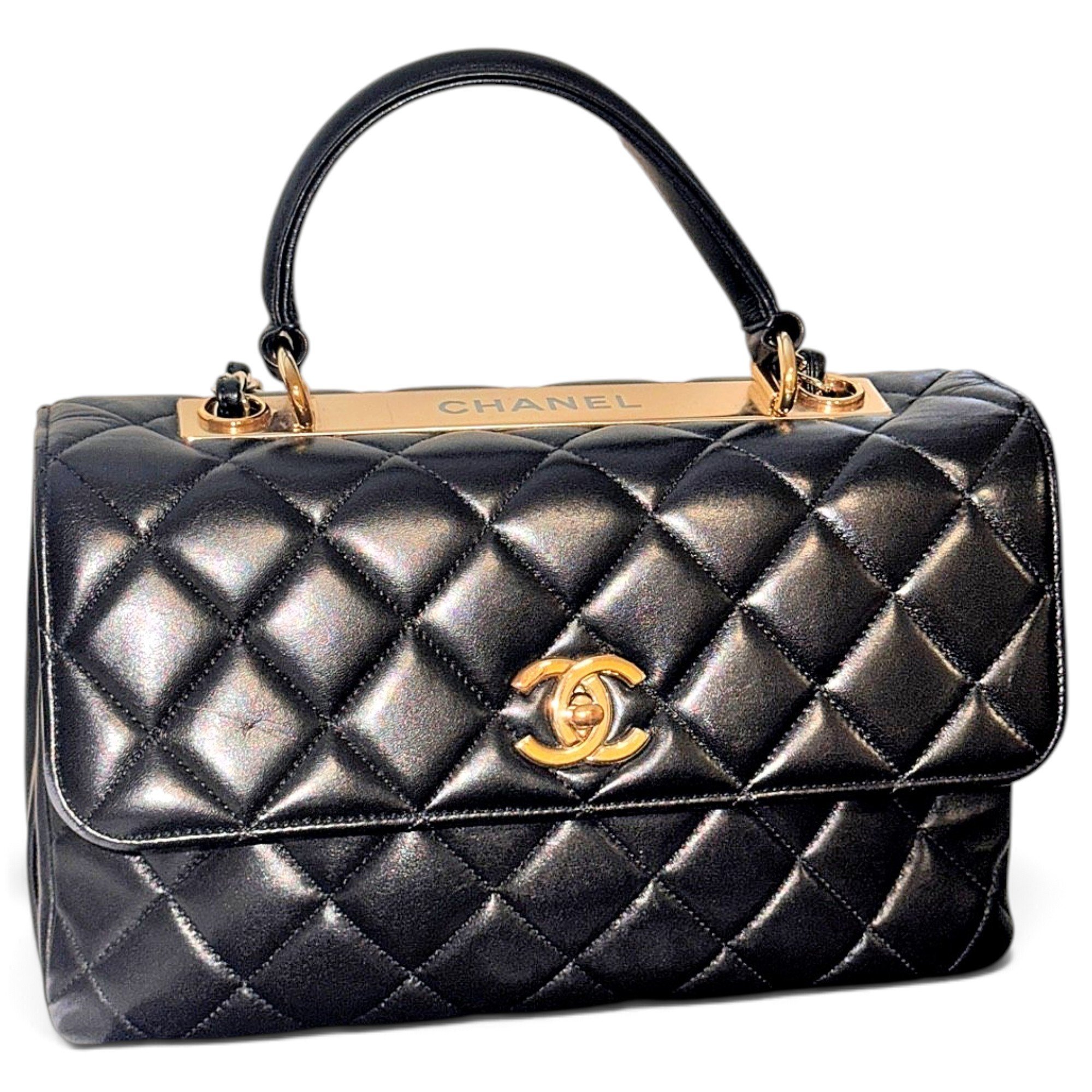 Trendy CC leather handbag