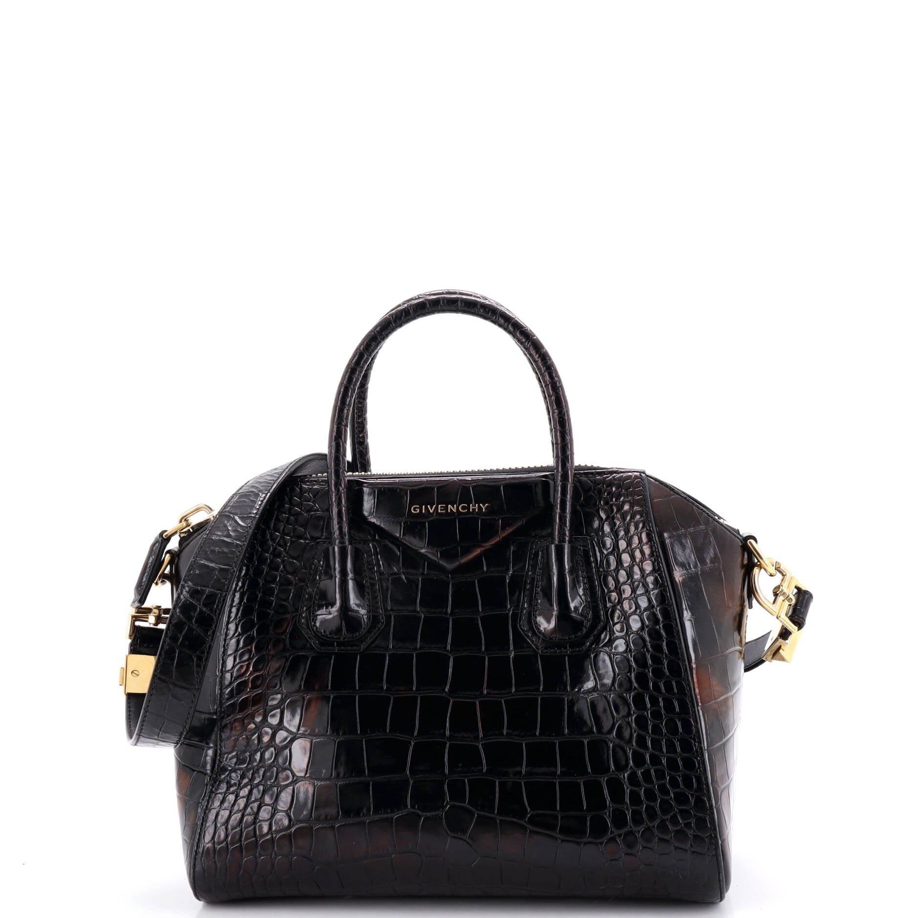 Givenchy Antigona Bag Crocodile Embossed Leather Medium