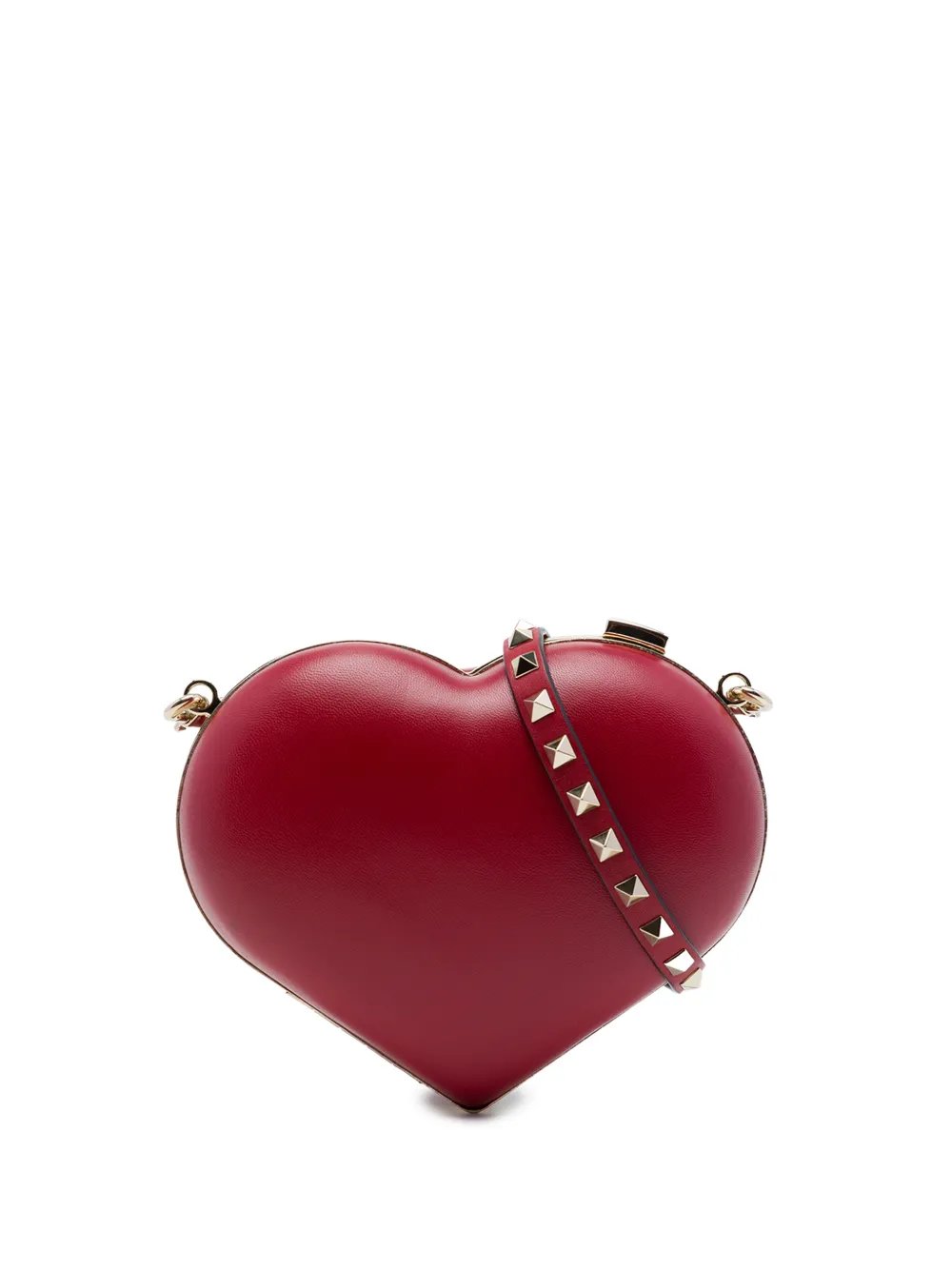 Valentino Garavani 2018-2026 Leather Rockstud Carry Secrets Heart Minaudiere crossbody bag
