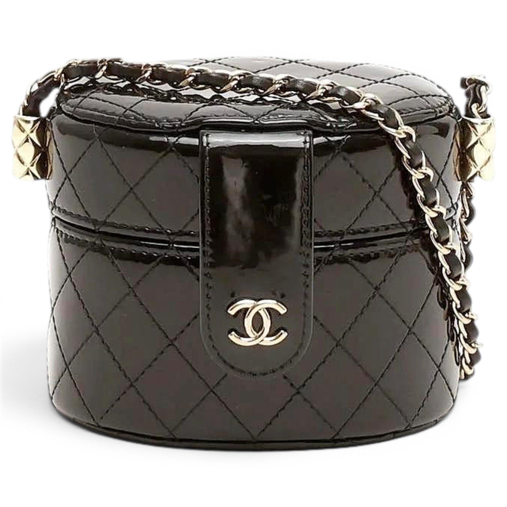 Trendy CC Vanity patent leather crossbody bag