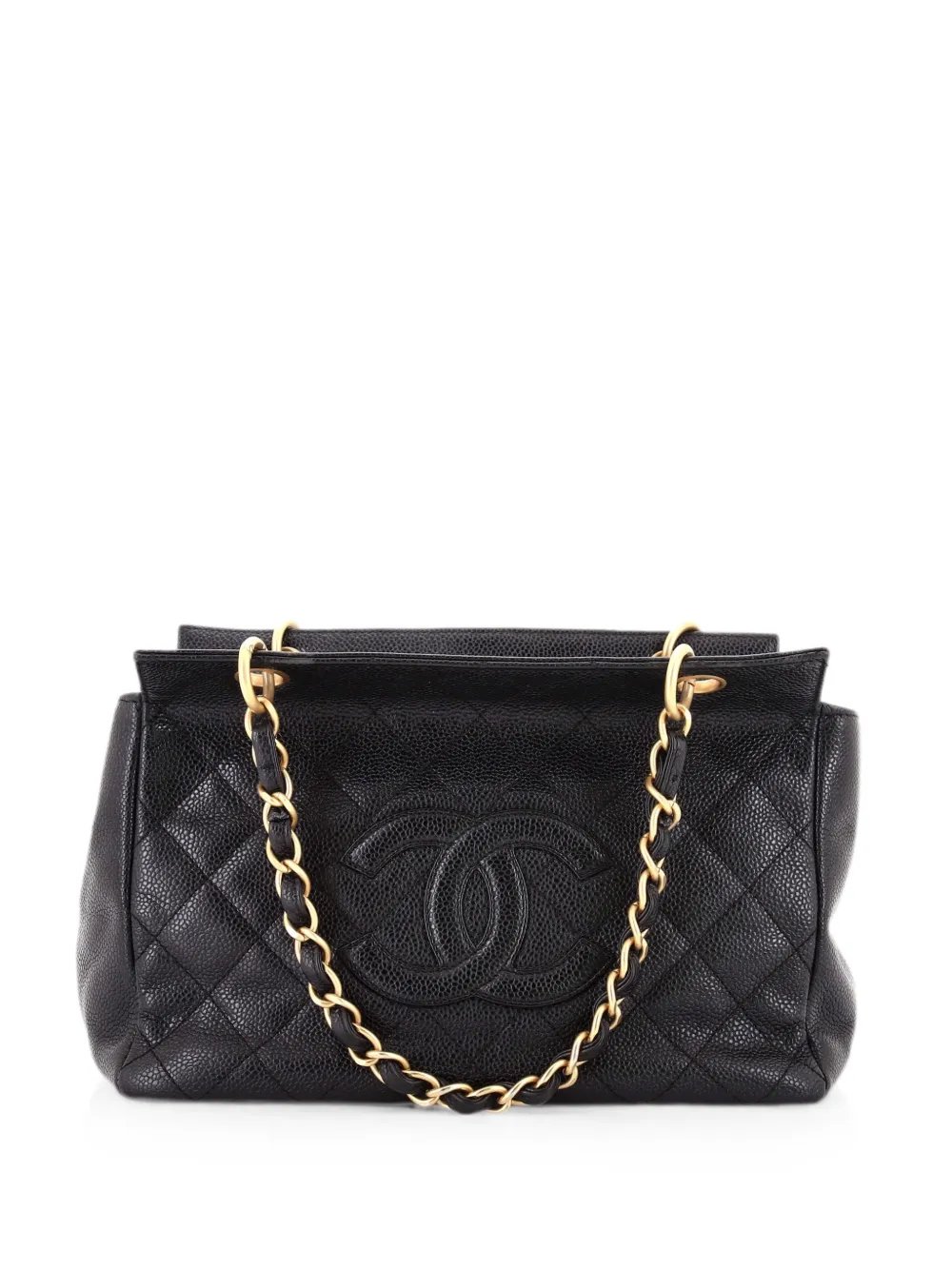 Petite Timeless Quilted Caviar tote bag