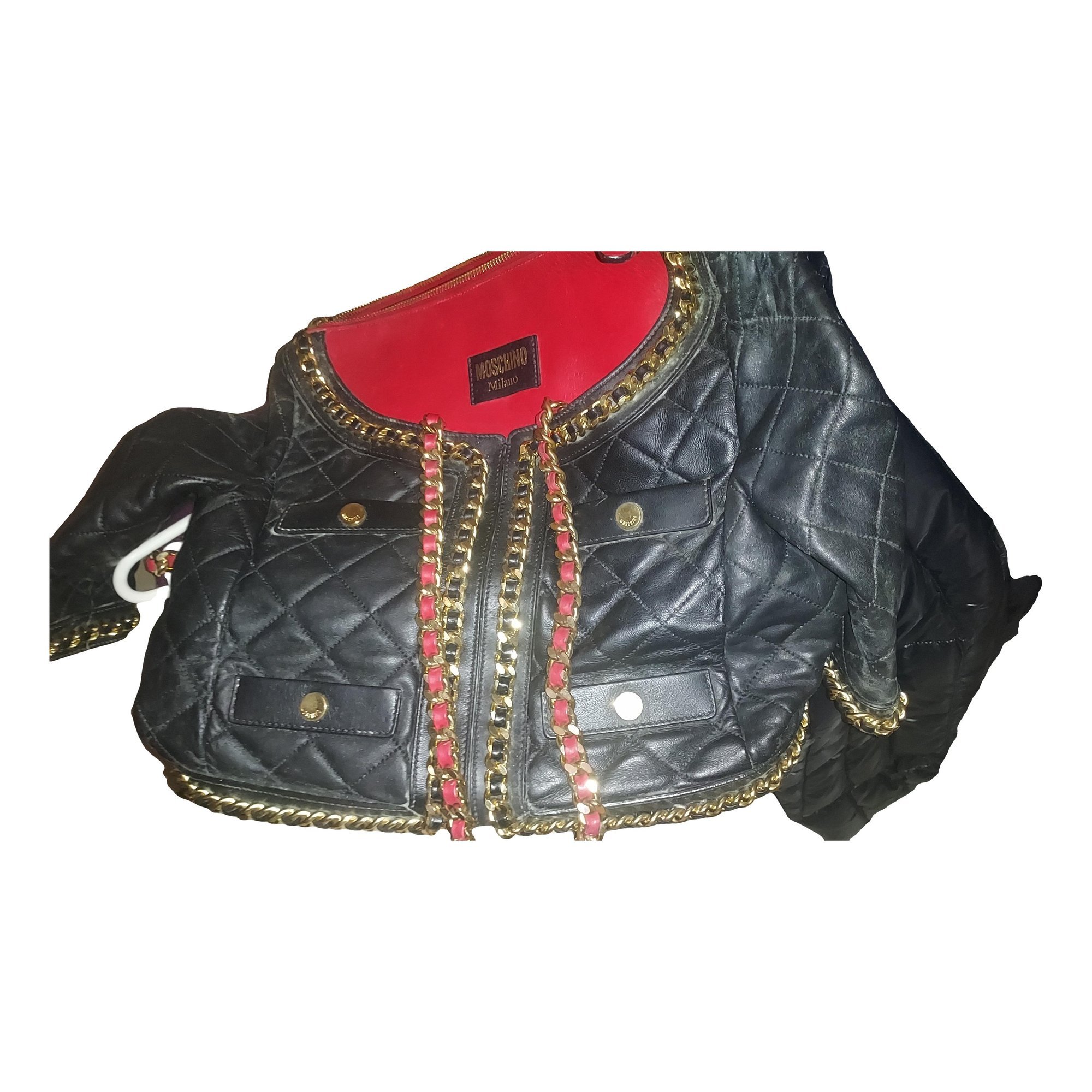 Biker leather handbag