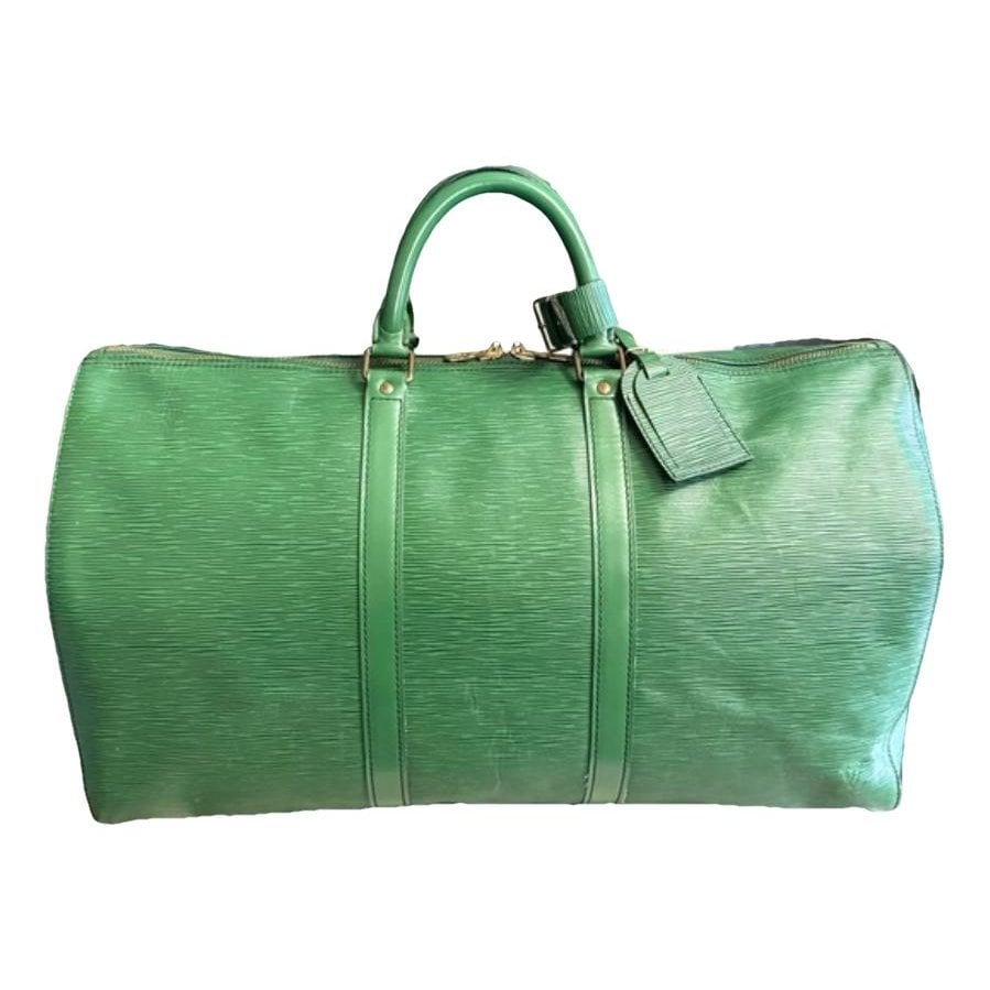 Keepall patent leather travel bag
