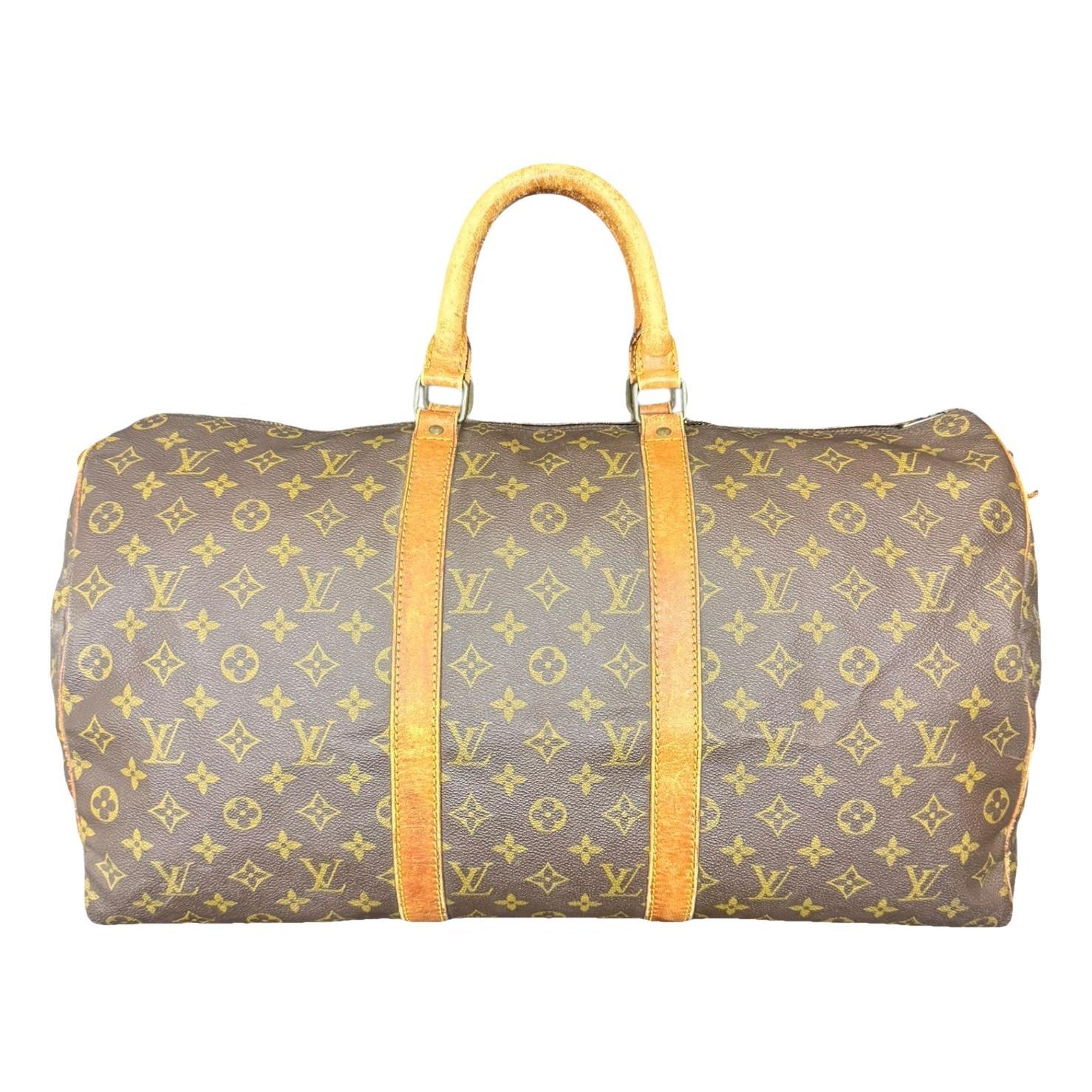 Keepall leather travel bag