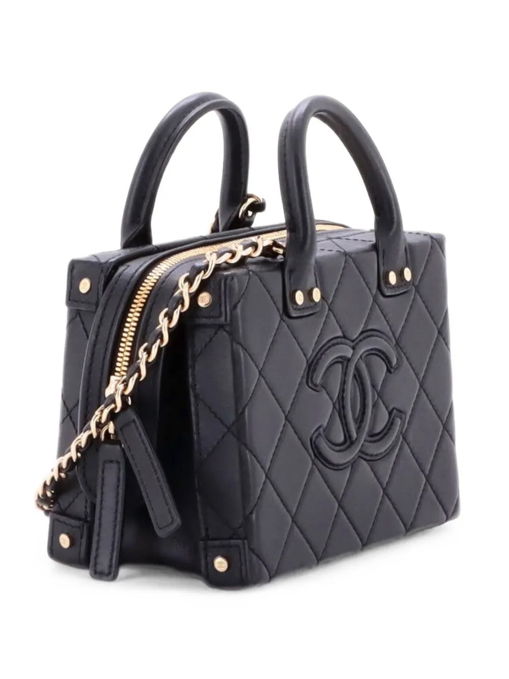 CC Square Convertible Vanity Case Quilted Calfskin Small shoulder bag