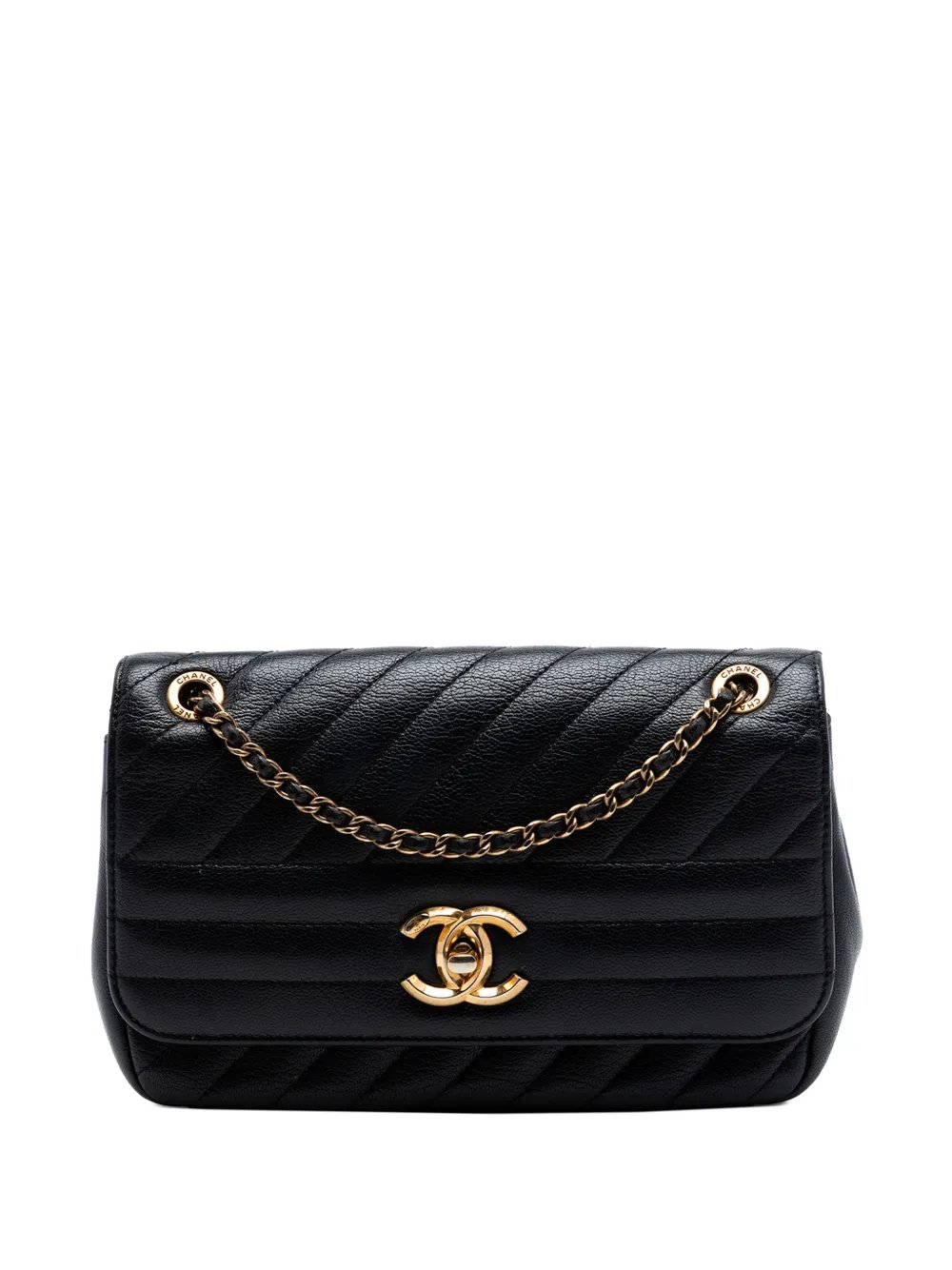 2016-2017 Small CC Diagonal Quilted Goatskin Flap shoulder bag