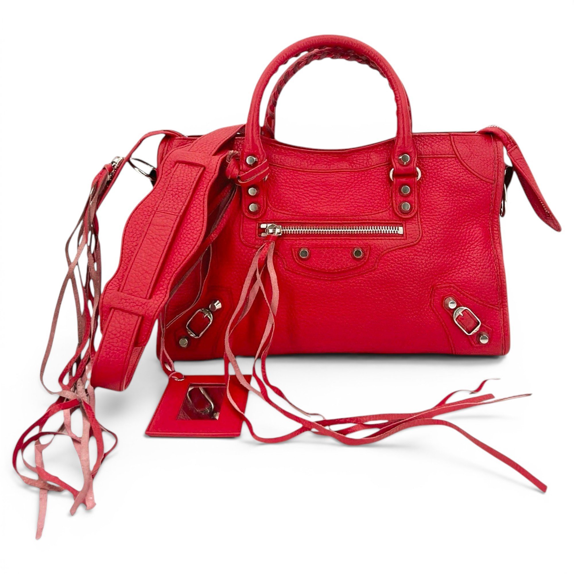 City leather handbag