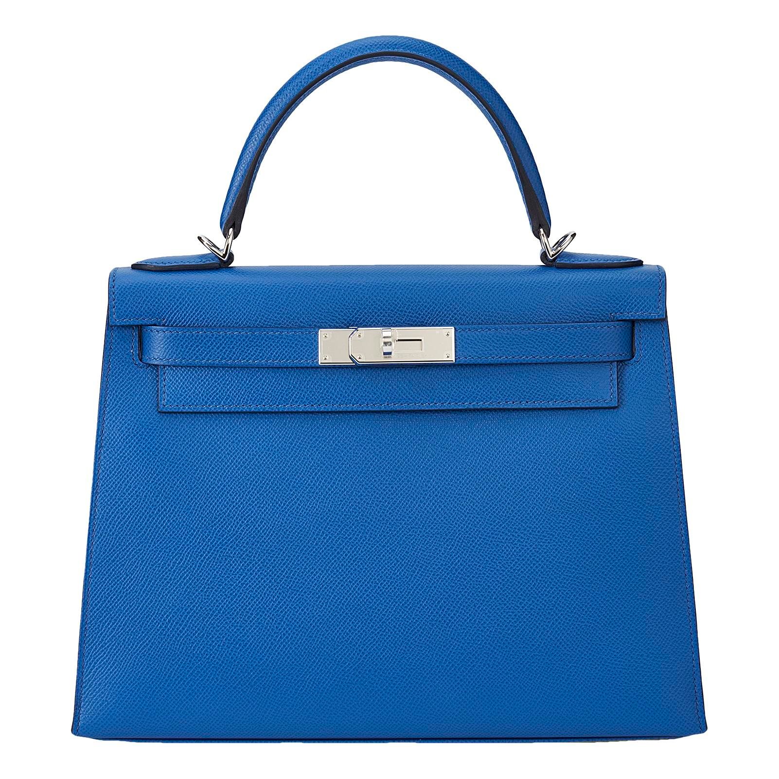 Hermes Kelly 28 Handbag Bleu France Epsom Leather 2021