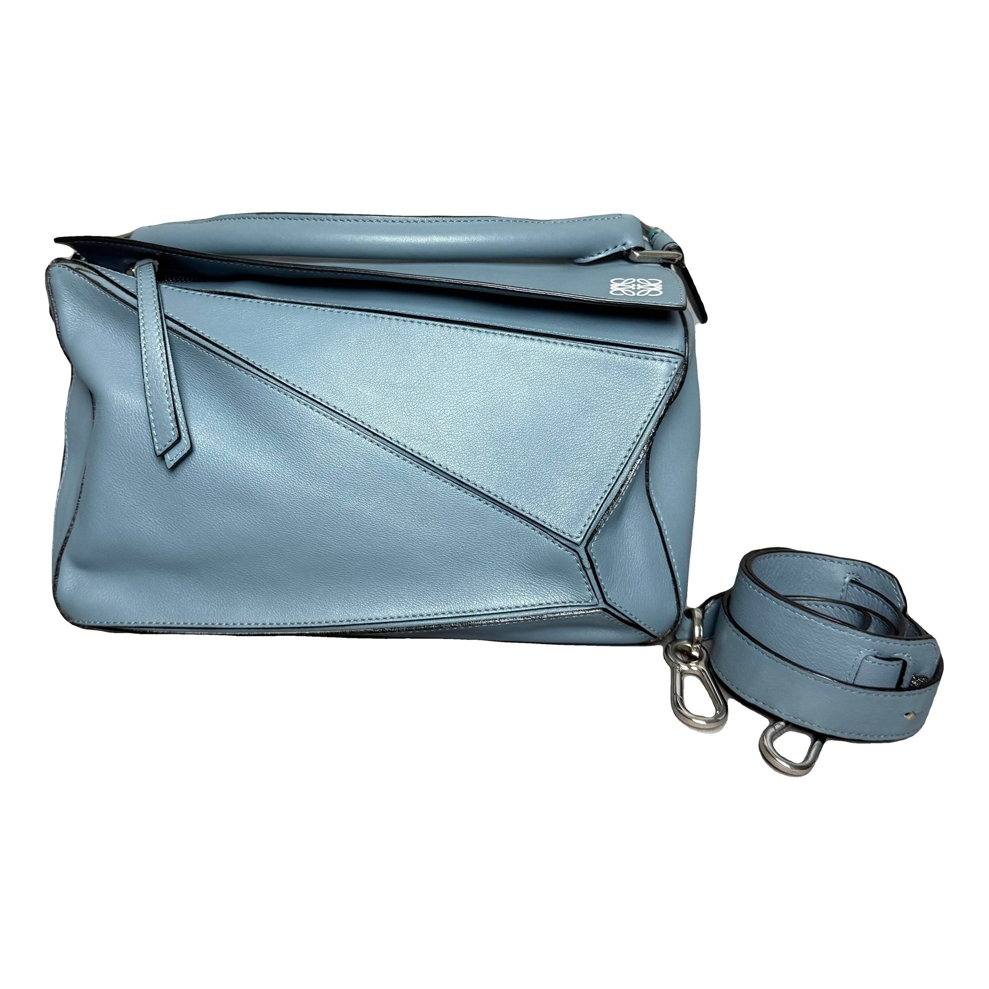 Puzzle leather handbag