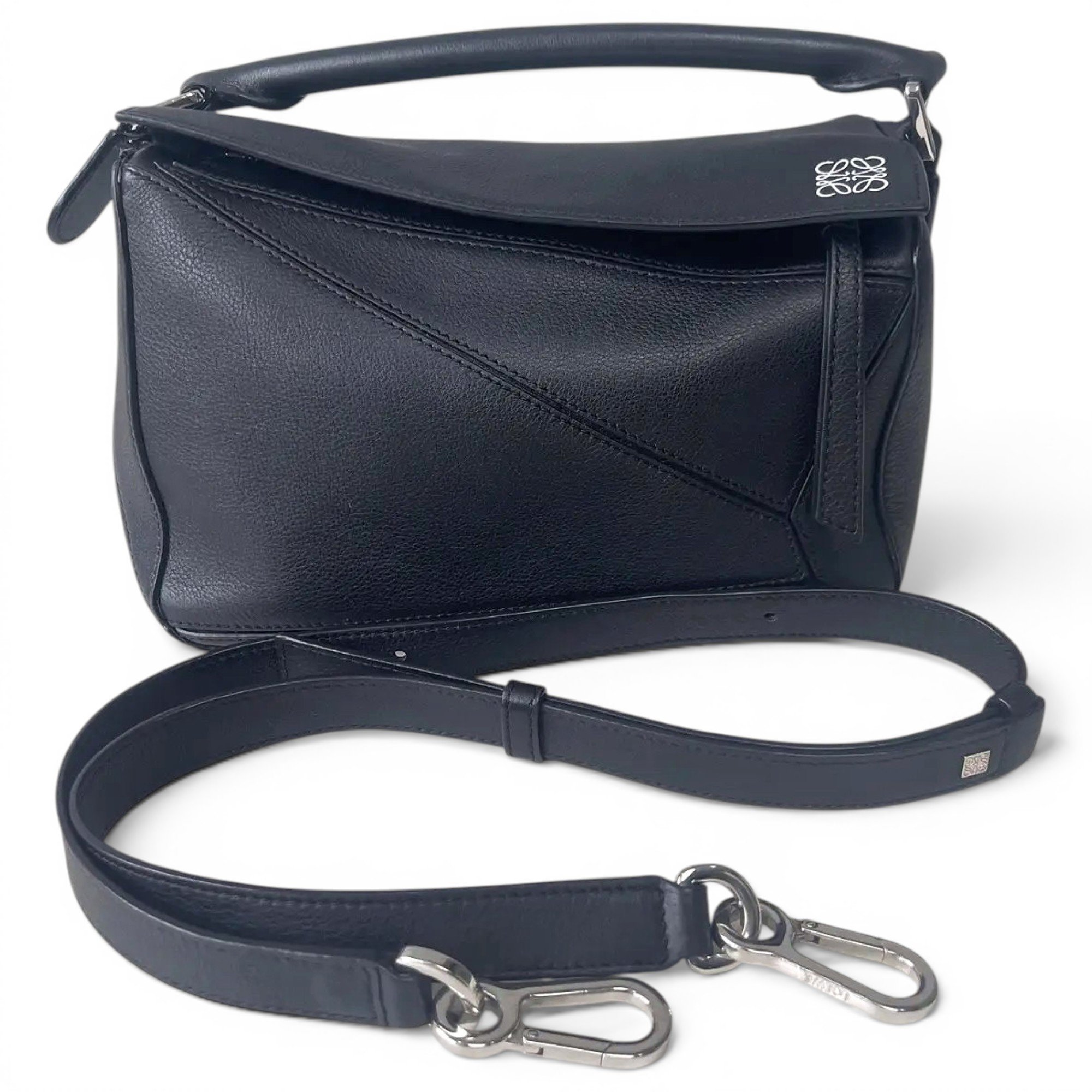 Puzzle leather handbag