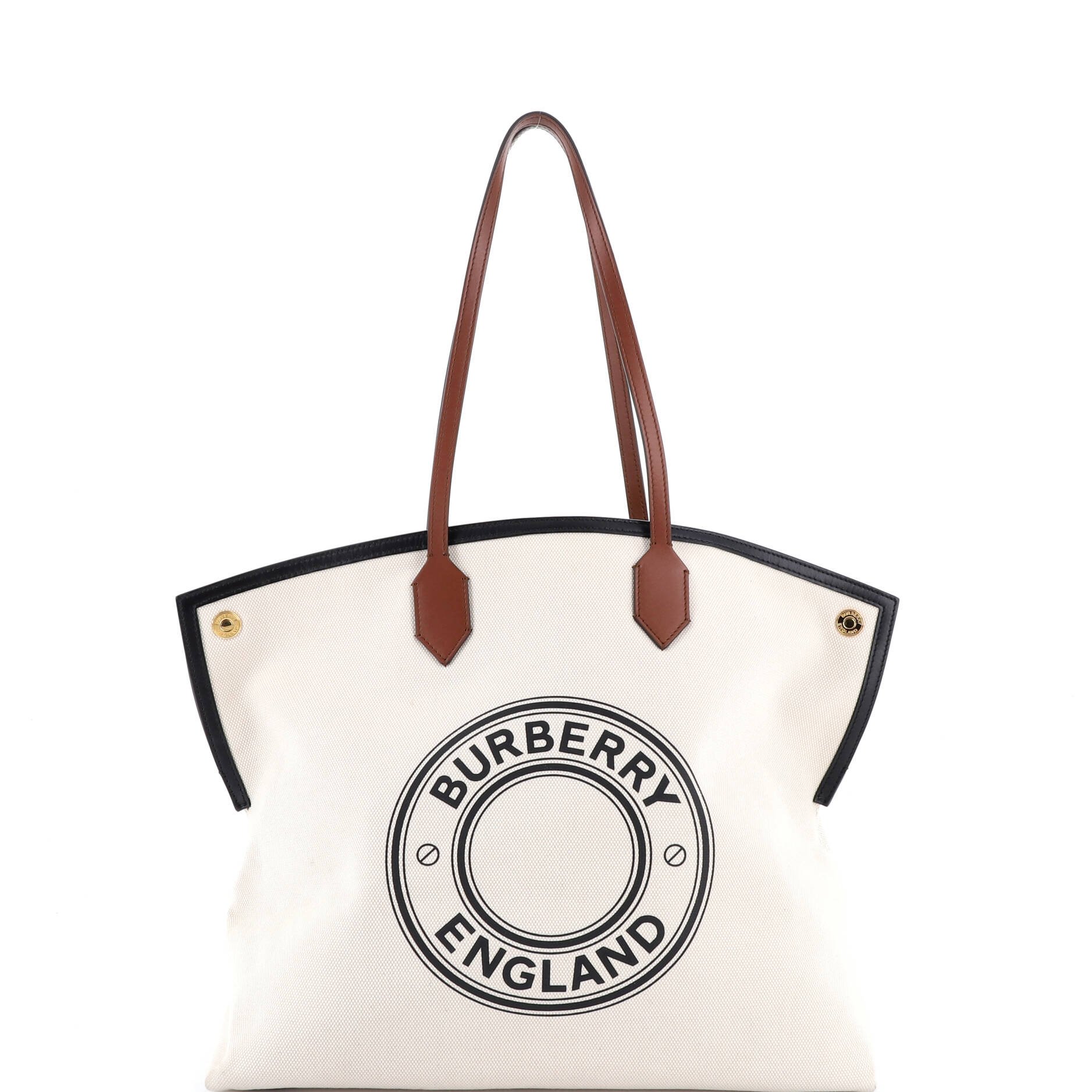 Burberry Logo Society Tote Printed Canvas Large