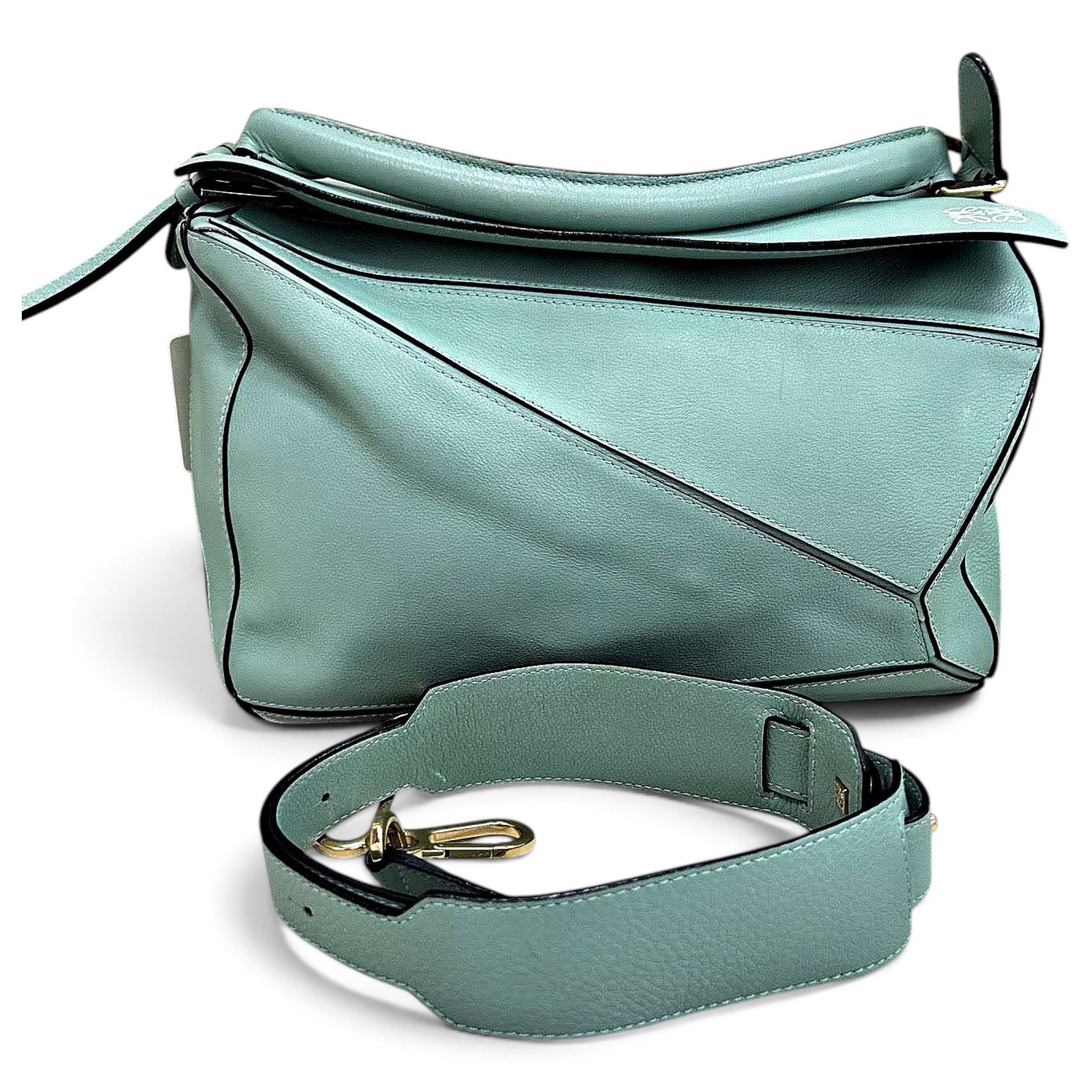 Puzzle leather handbag