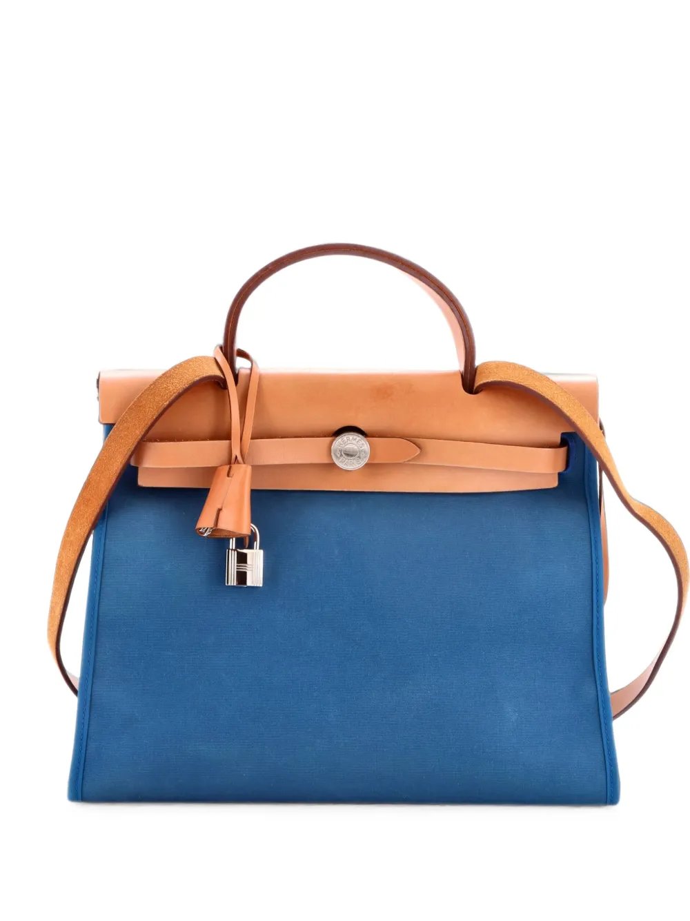 Herbag Zip Leather and Toile 31 shoulder bag
