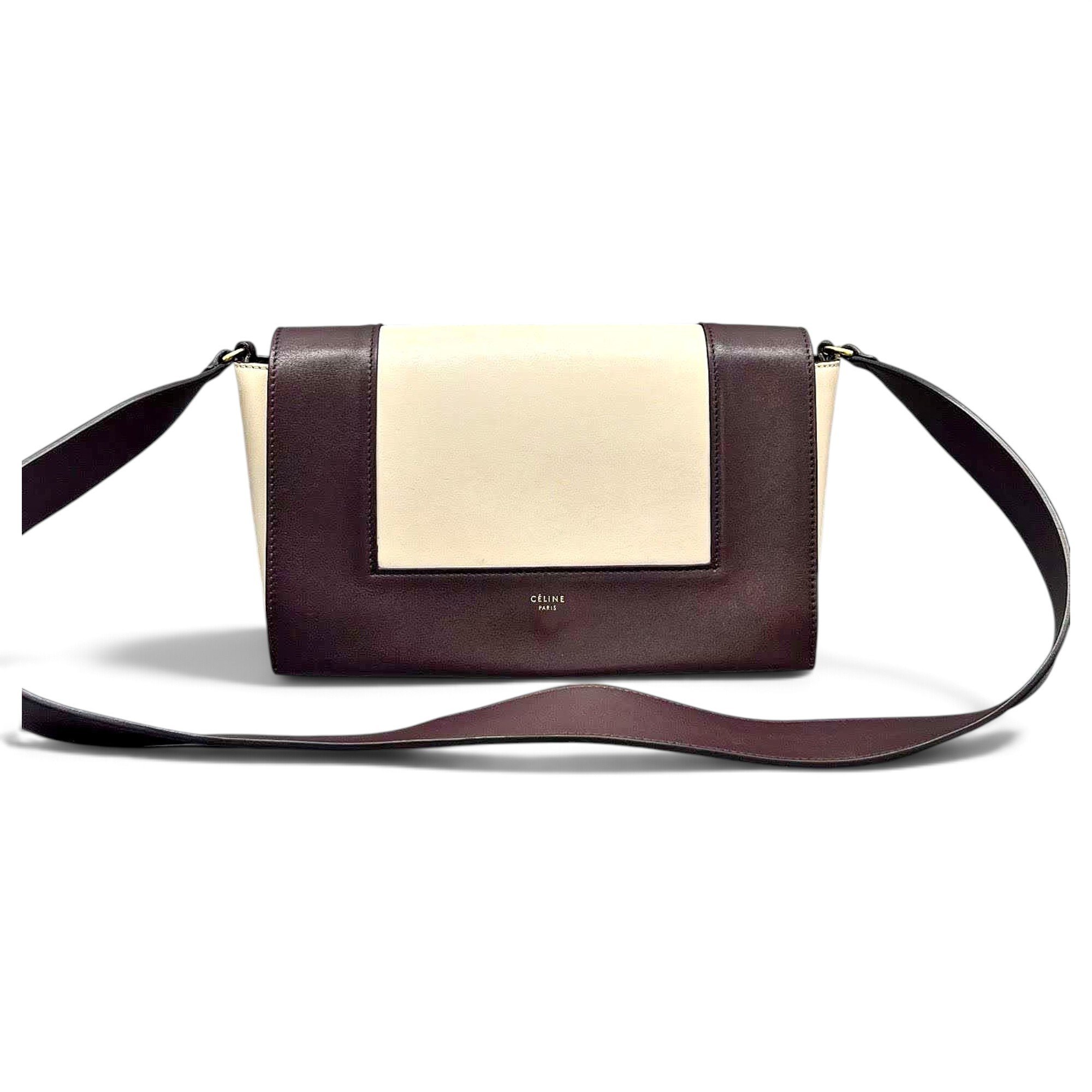Frame leather handbag