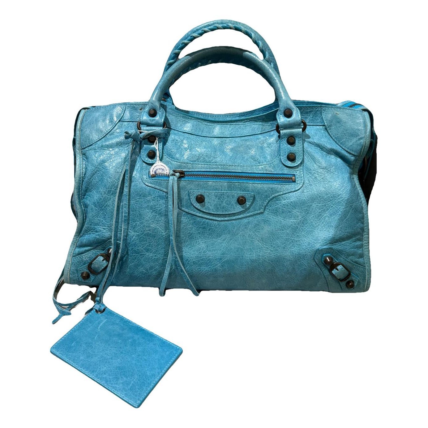 City leather handbag