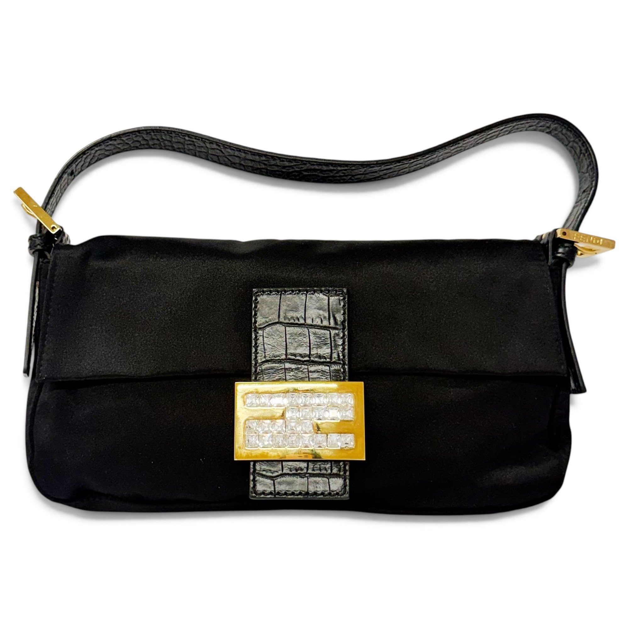 Baguette silk handbag