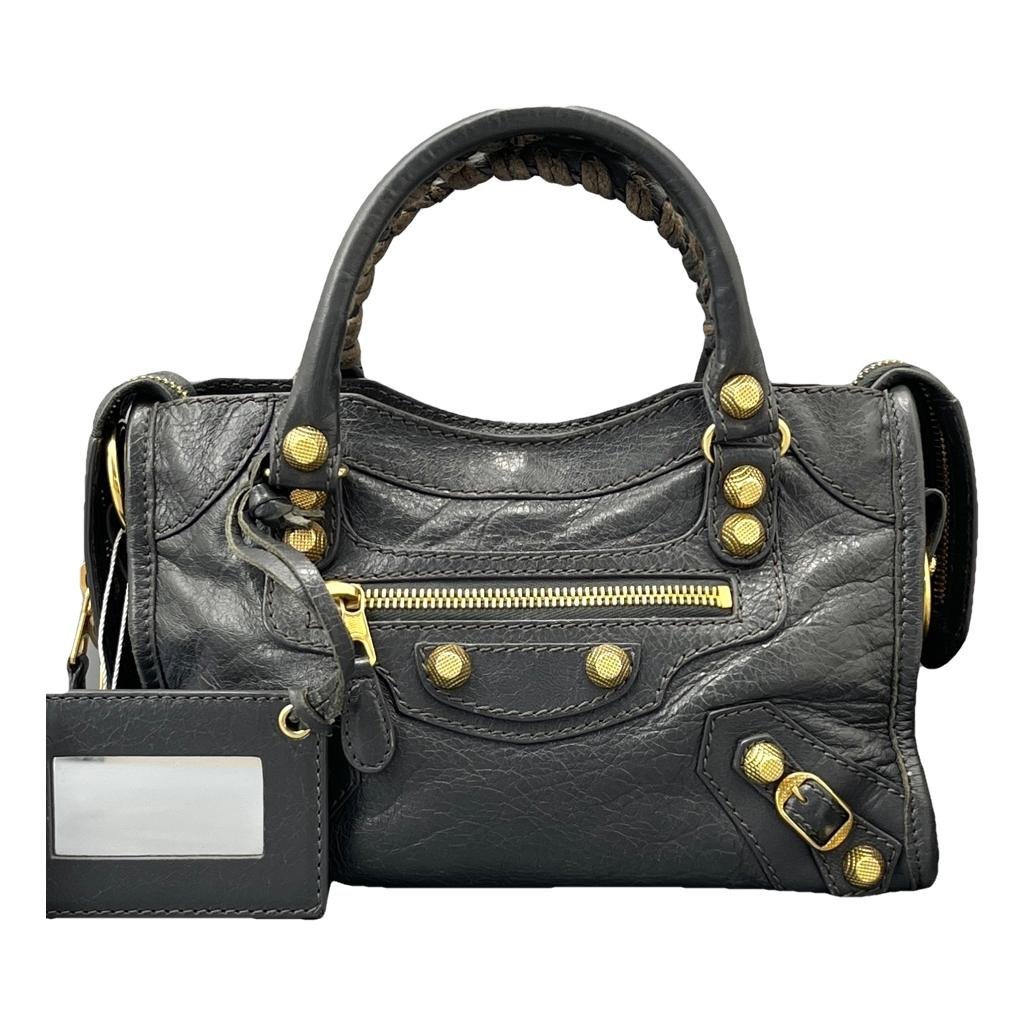 City leather handbag