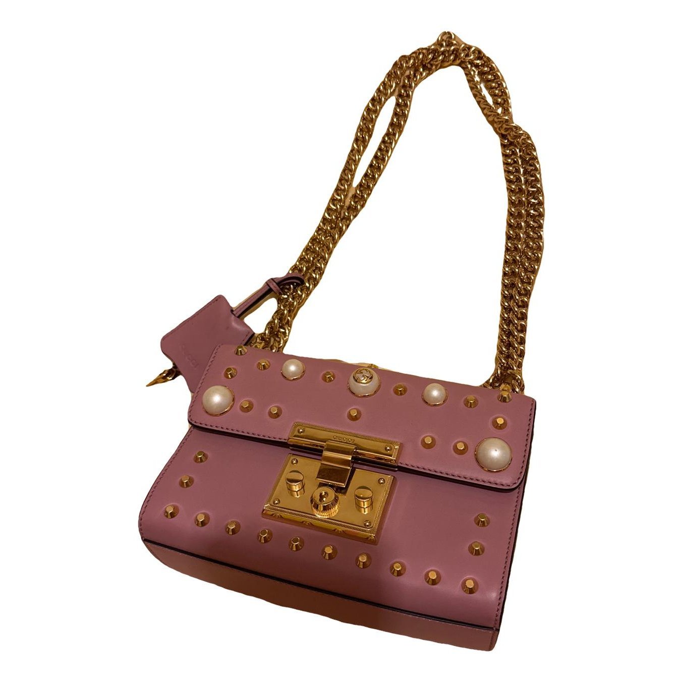 Padlock leather handbag
