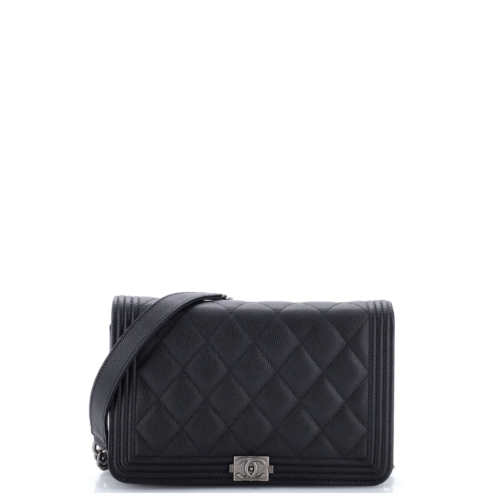 Boy Wallet on Chain Quilted Caviar