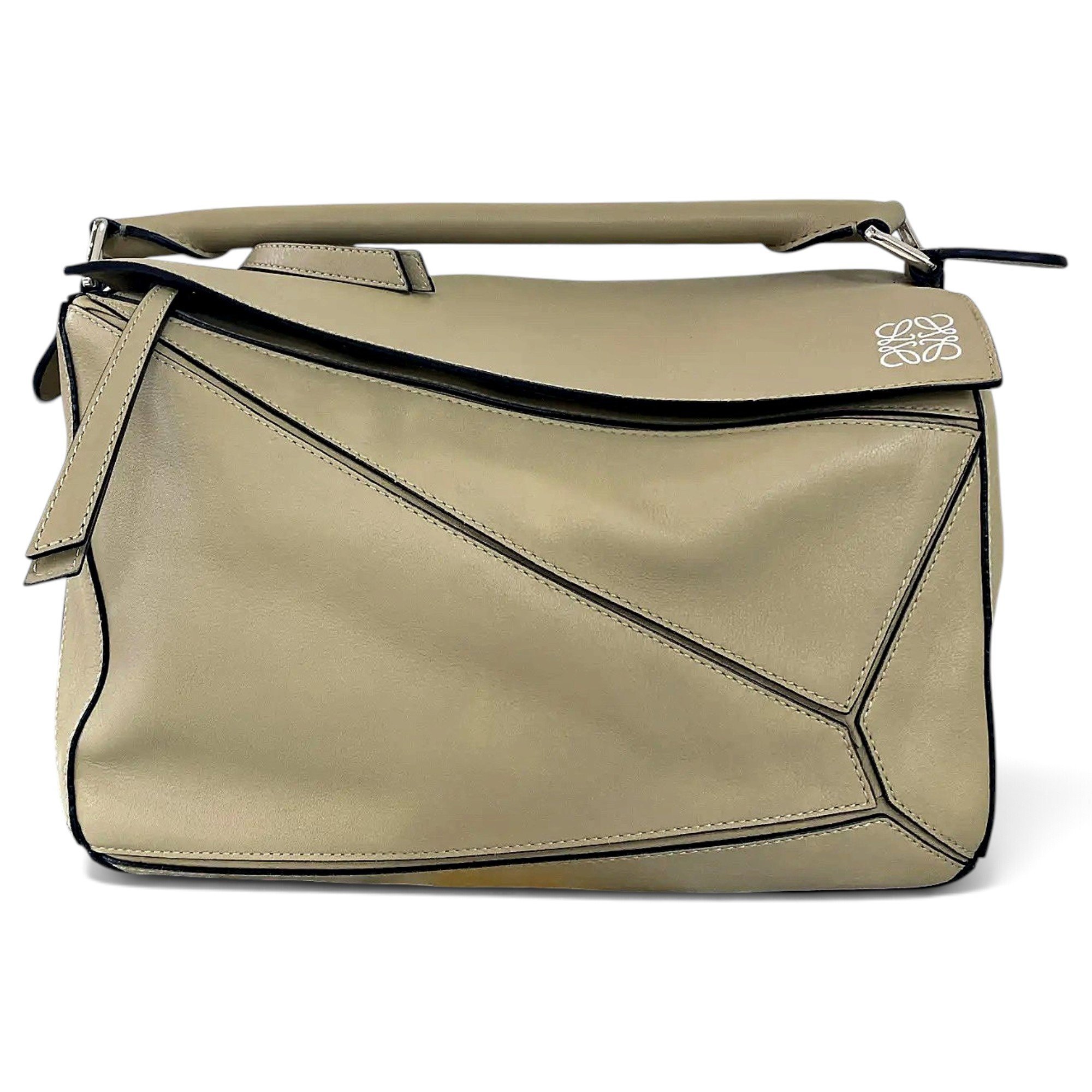 Puzzle leather handbag