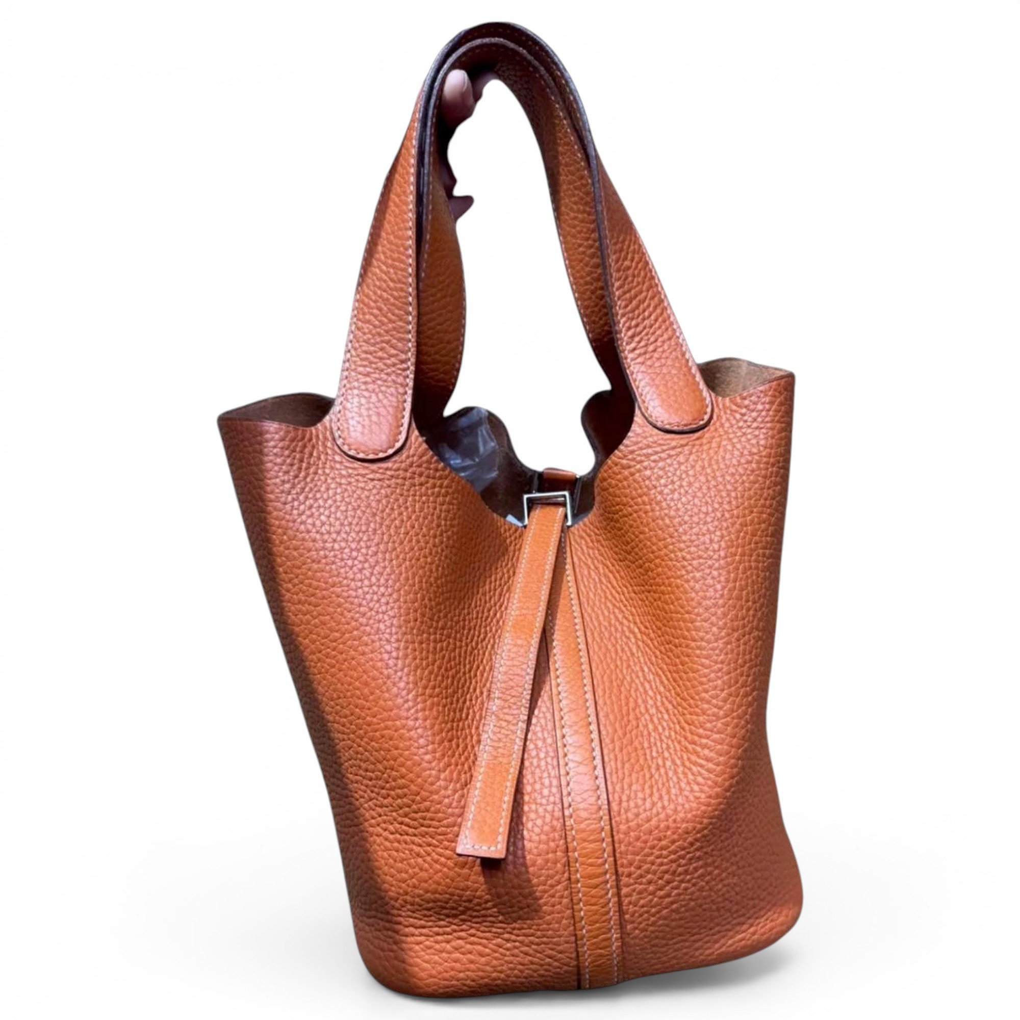 Picotin leather tote